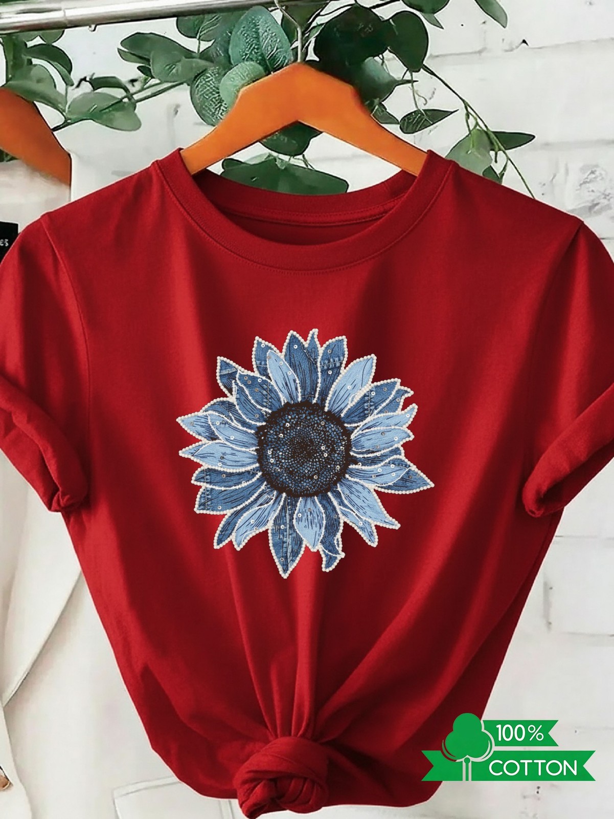 Letter Printed Women’s Round Neck T-Shirt Comfortable Breathable Casual Tops❀