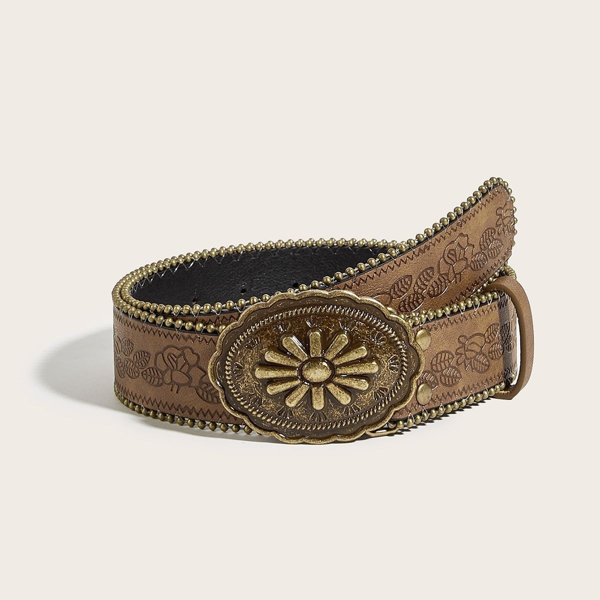Vintage-style belt for jeans (103cm long, 3.8cm wide)