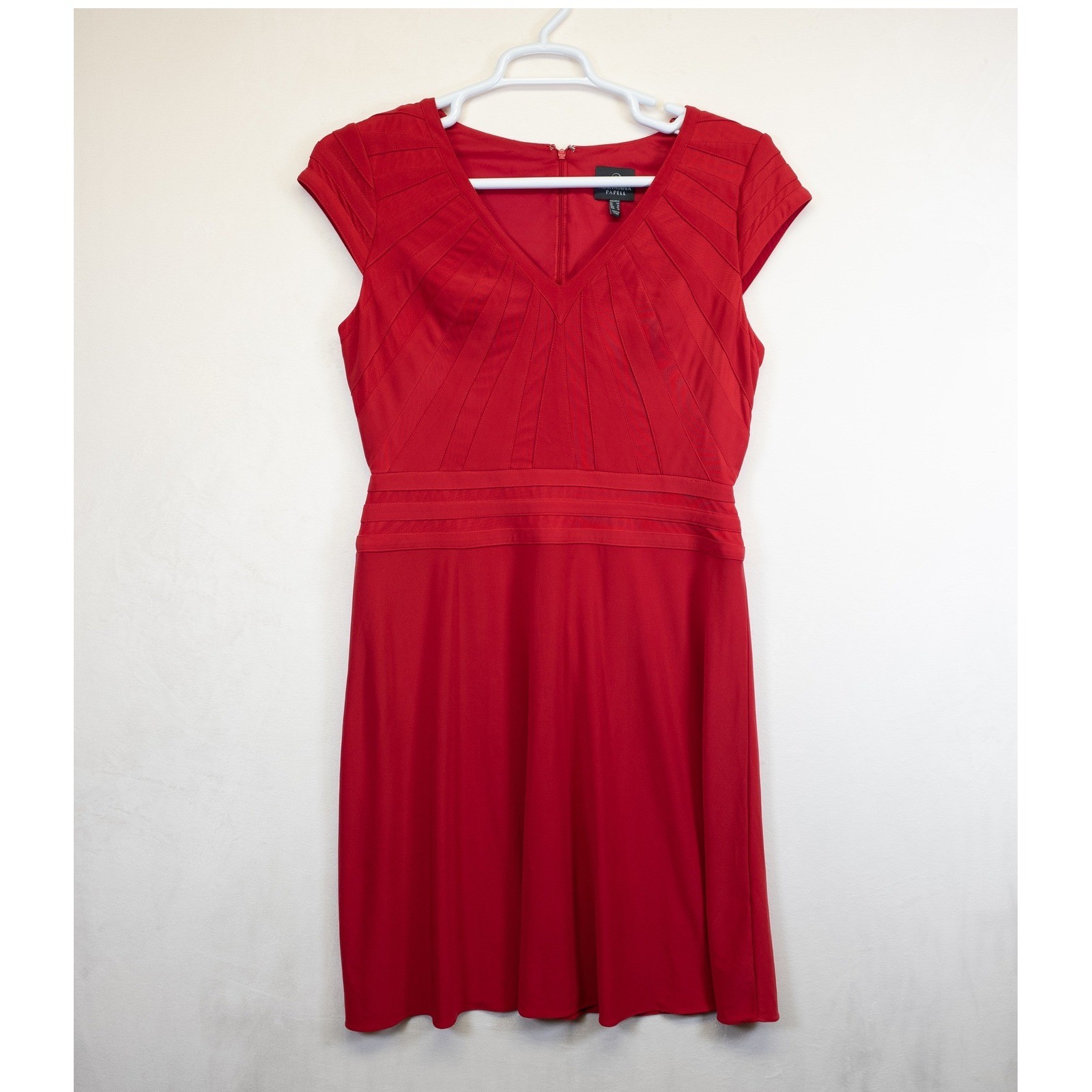 Adrianna Papell Dress Womens 12 Red Fit Flare Classic Romantic Chic Minimalist