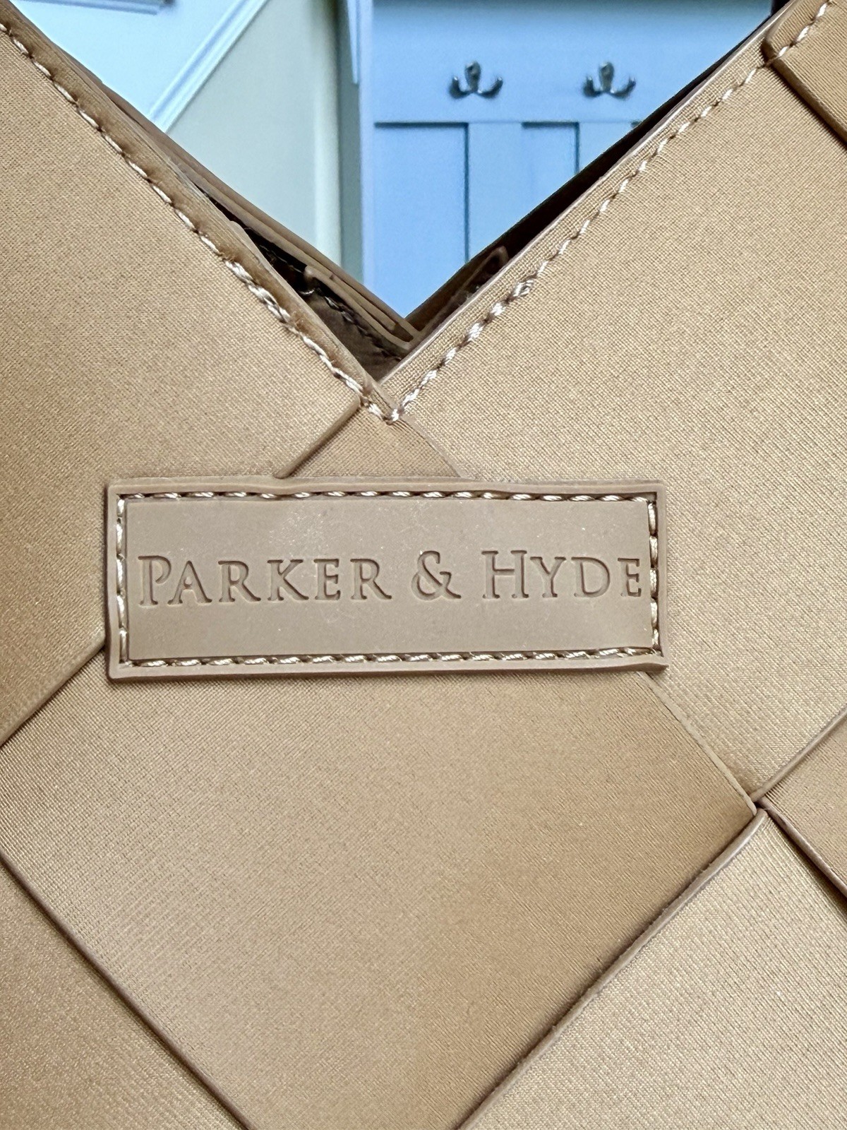 Parker & Hyde The Dallas Classic Tote in Camel woven tote bag