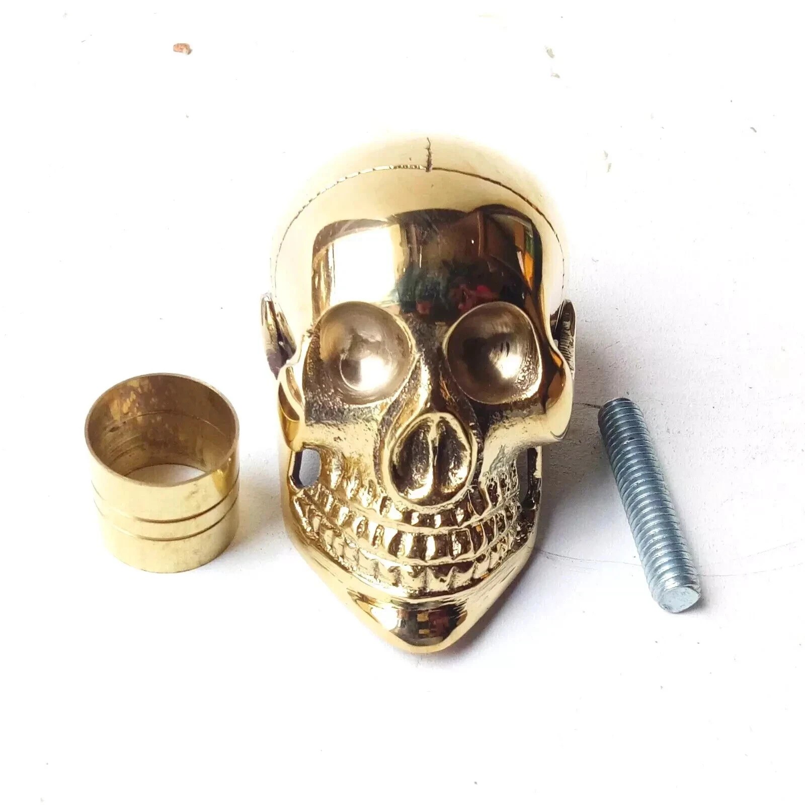 Cane Heavy Brass Victorian Skull head Handle for Shaft Walking Stick Cane