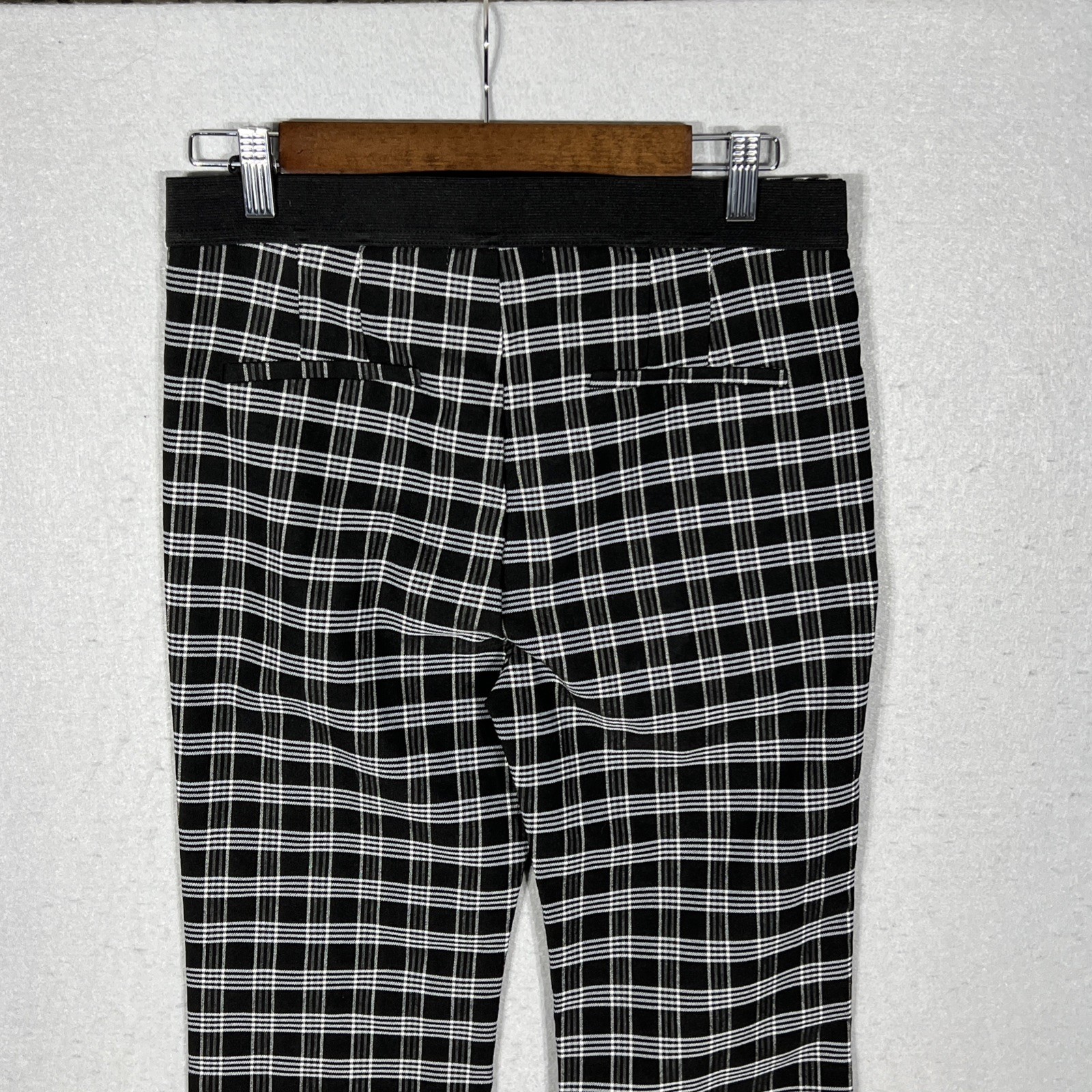 Sugar Rain Plaid Flare Pants Black White Checkered Pattern size L (W30 x L33.5)