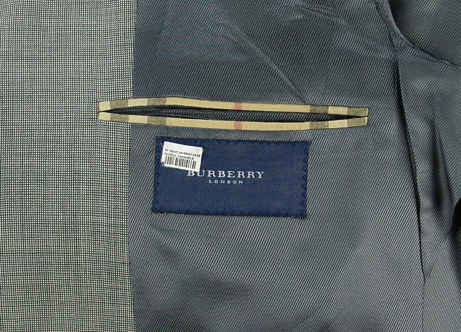 Burberry London Mens Three Button Sport Coat Size 40R Grey Wool Nailhead USA