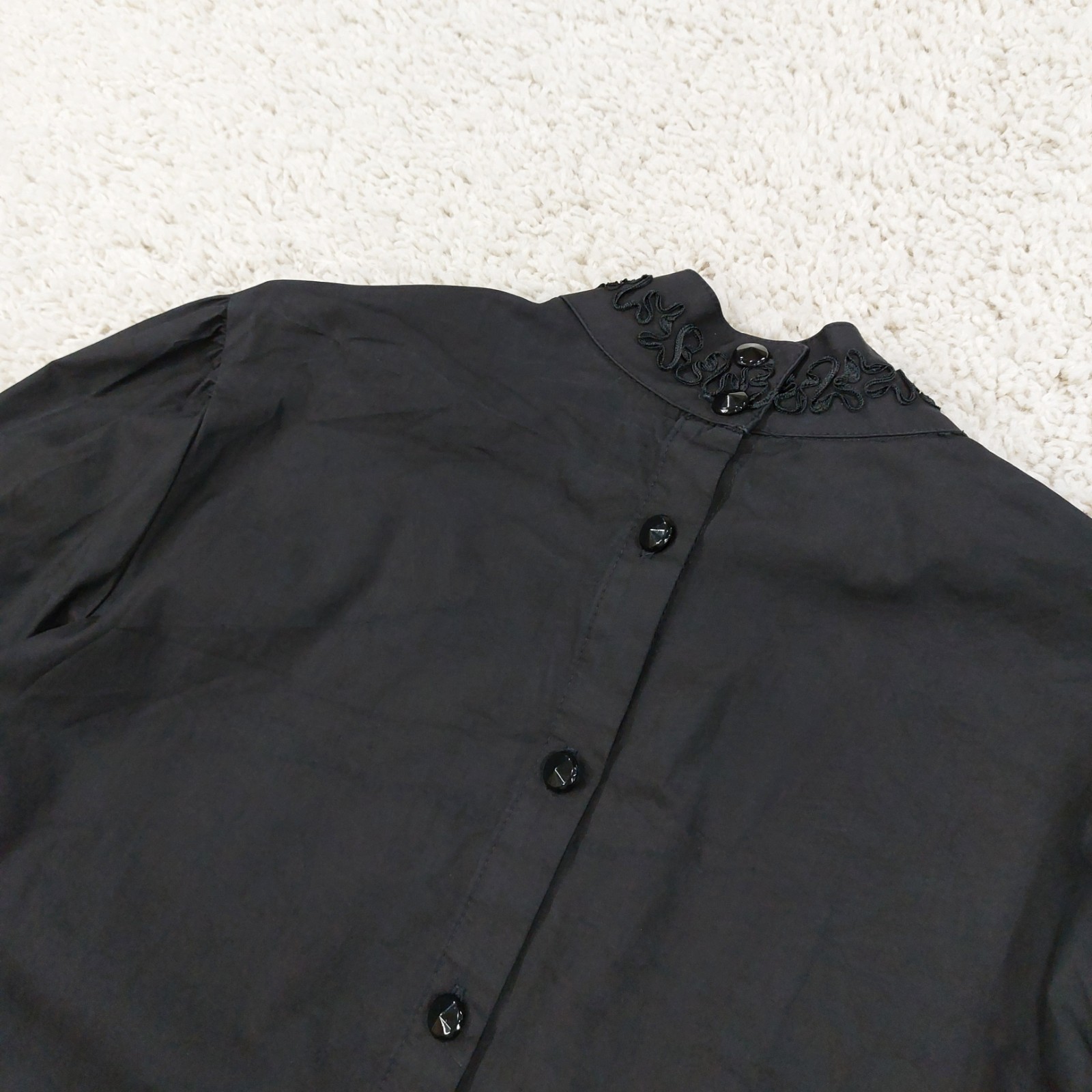 Wah Maker Black Blouse Womens Large, Edwardian, Victorian, Pioneer, Steampunk