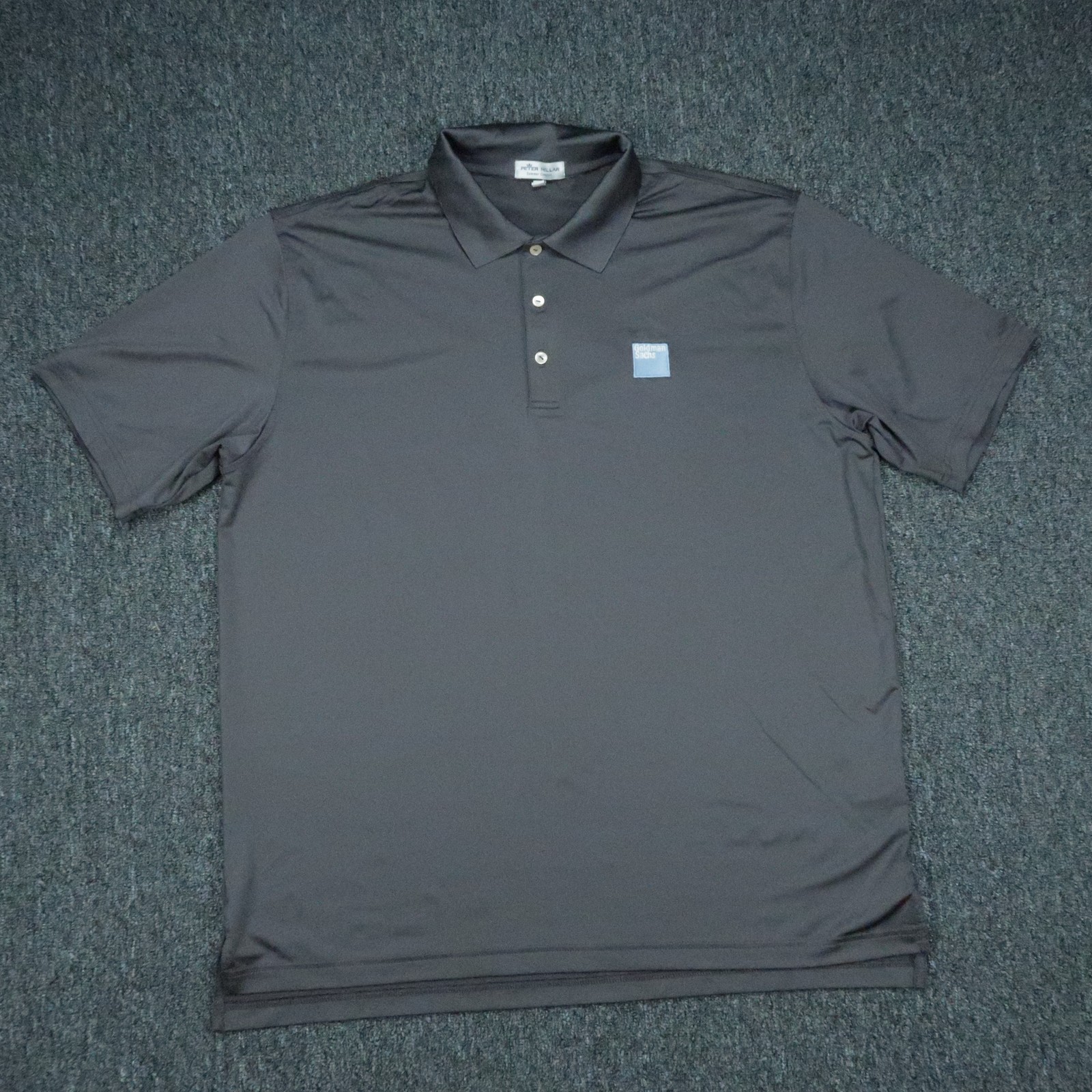 Peter Millar Shirt Mens XL Gray Short Sleeve Summer Comfort Polo Goldman Sachs
