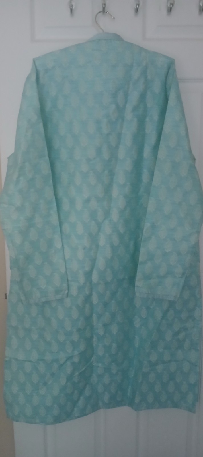 Manyavar XXL Kurta Light Aqua Men’s Tunic New 110 CM 44