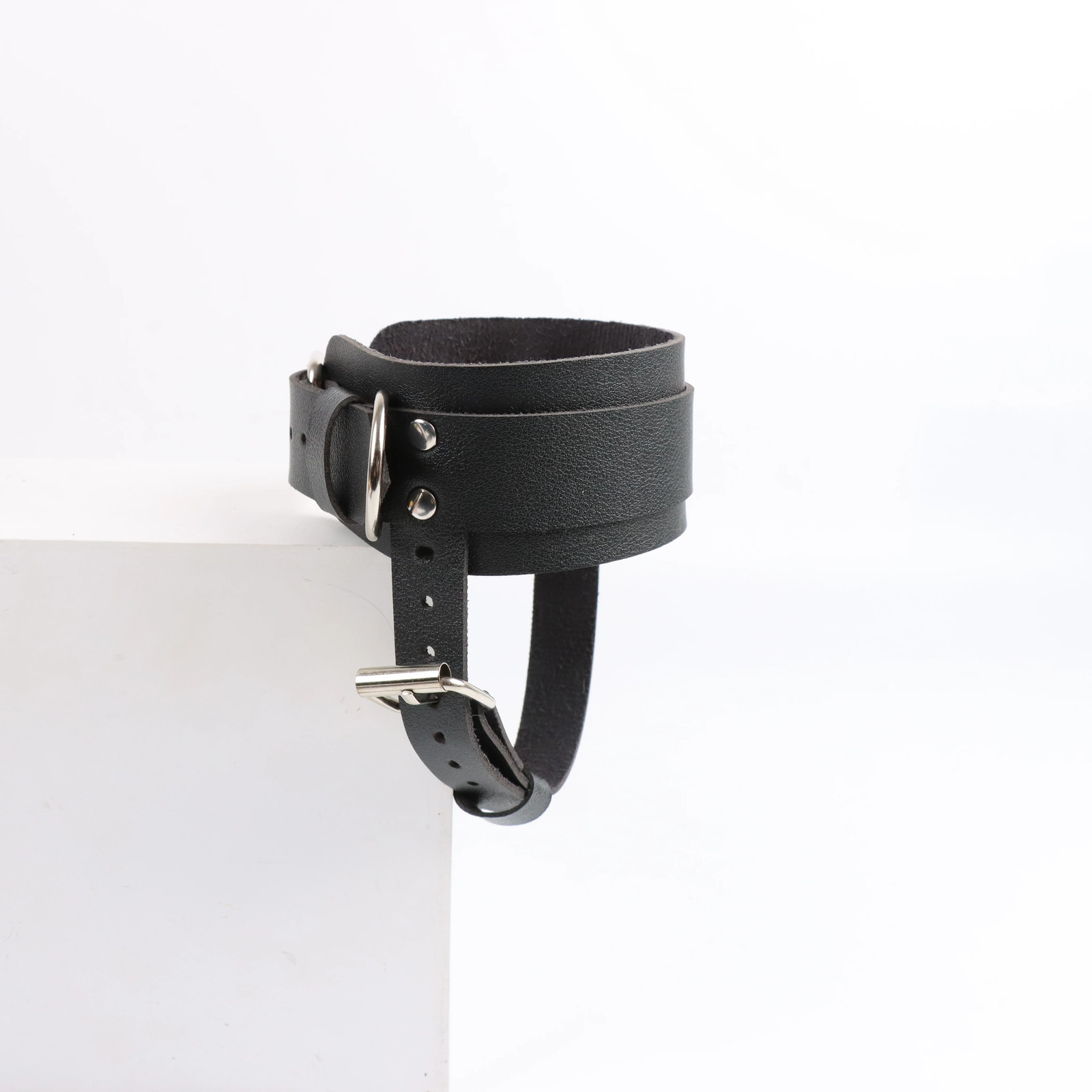 PU leather ankle strap match high heels stylish gothic women fashion accessories