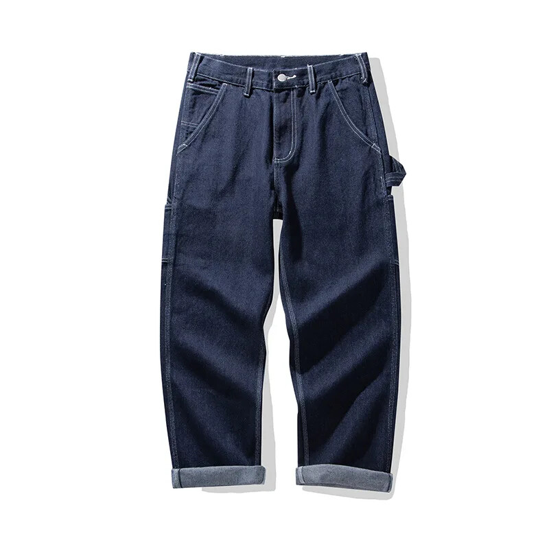Original Denim Railway Worker Jeans Pants Amikaki Striped Longs Tooling Trousers