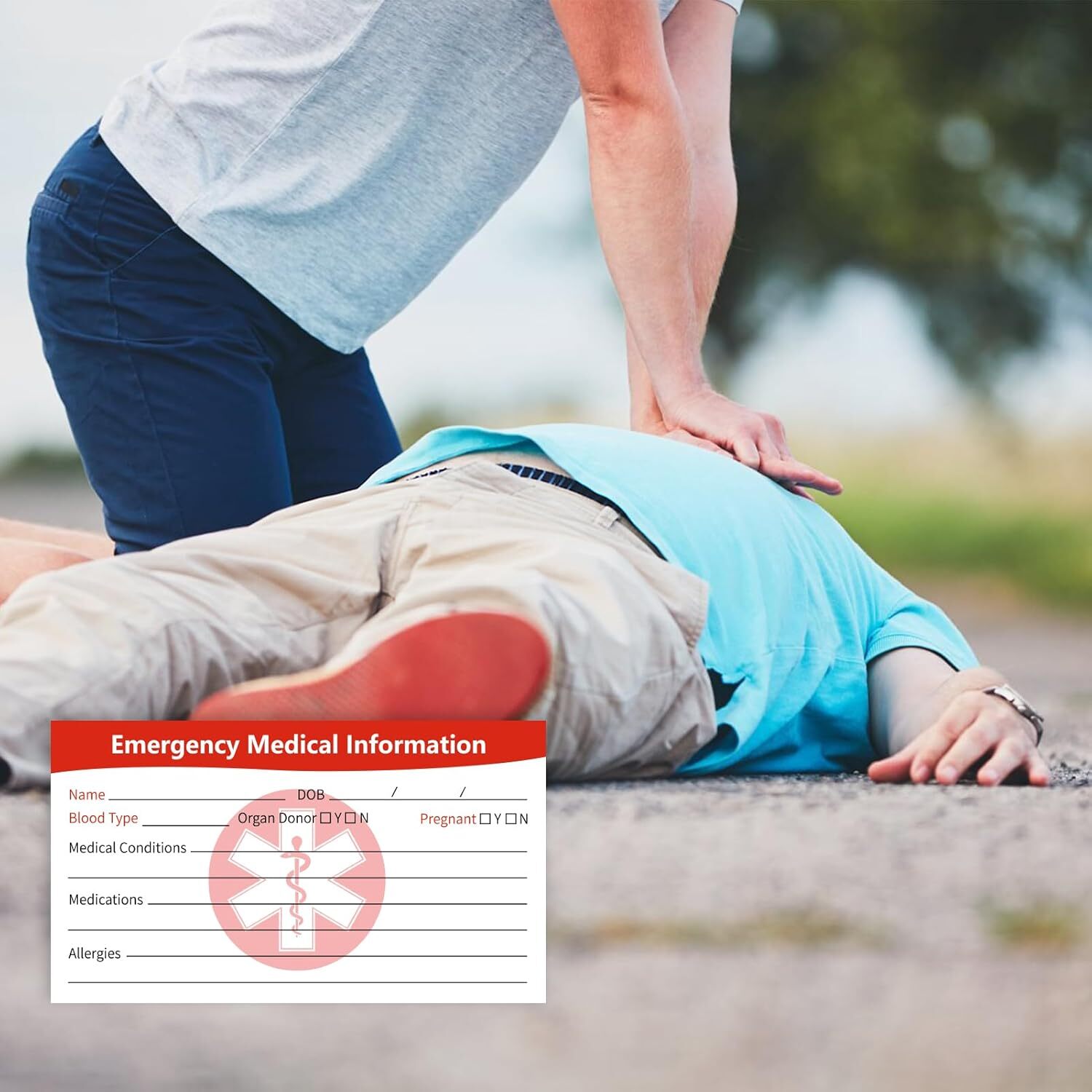 10 Pcs Emergency Medical Information ID Card Emergency Contact ID Cards Medical