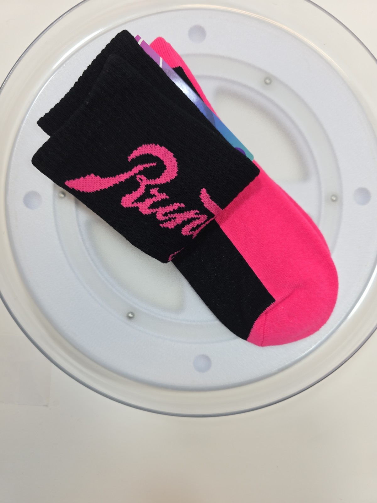 Runtz Worldwide 2-Tone Men’s Crew Socks One Size Pink/Black 80106