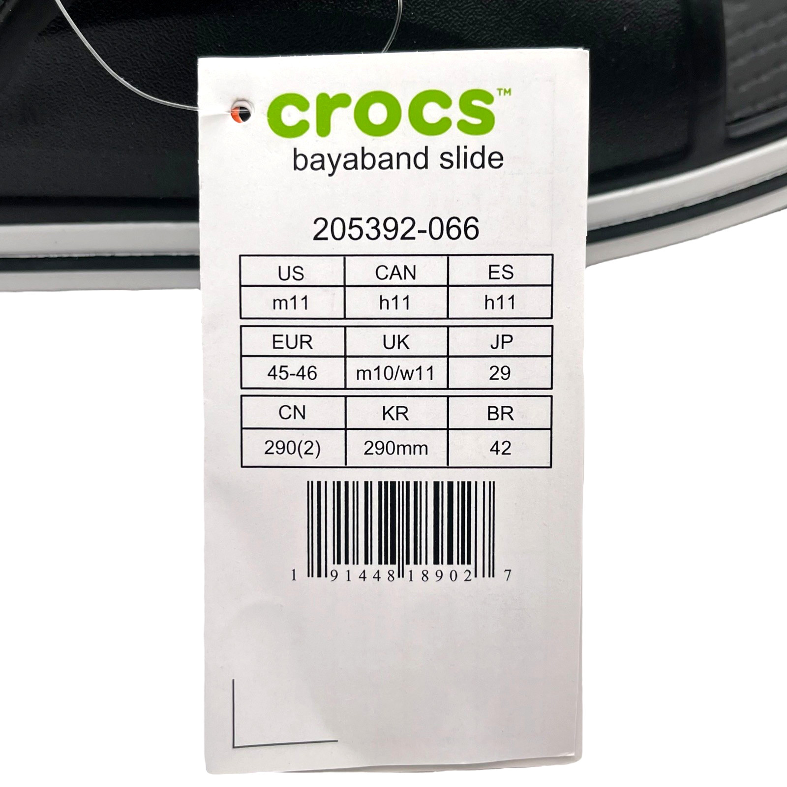 Crocs Bayaband Mens Slide Sandals Size 11 Black White Water Friendly Lightweight