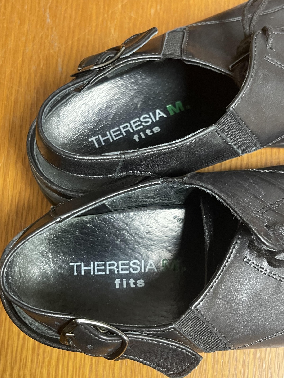 Theresia M Shoes Womens Size 6.5 Black Ellyn Softcalf Leather Comfort Sandals