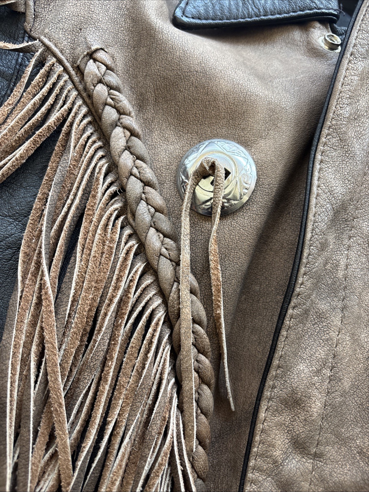 VTG Unik Leather Fringe Jacket