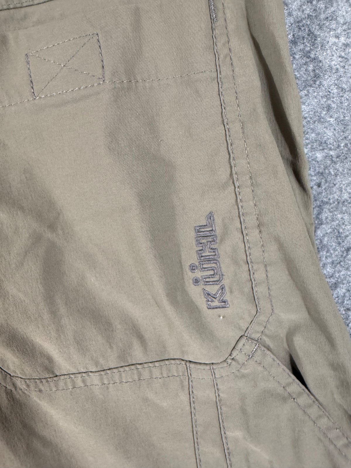 Kuhl Hiking Camping Shorts Mens 36 Khaki Beige Stretch Outdoor Utility Pockets