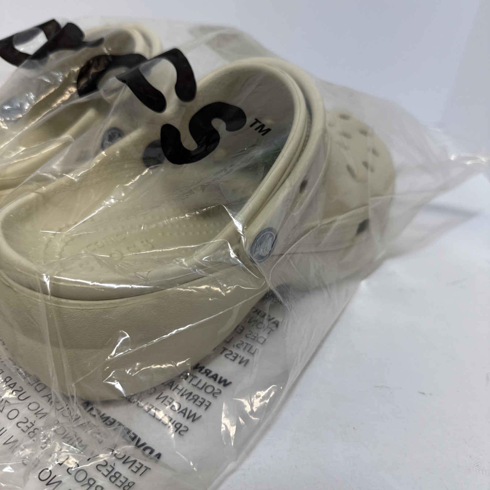 Crocs Mega Crush Clogs Platform Shoes Bone Ivory Men’s Size 7 Women Size 9