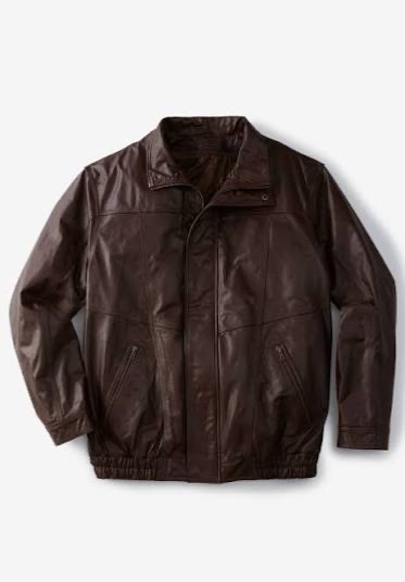 Big Men’s Leather Bomber Jacket • Size 7XL – Brand New