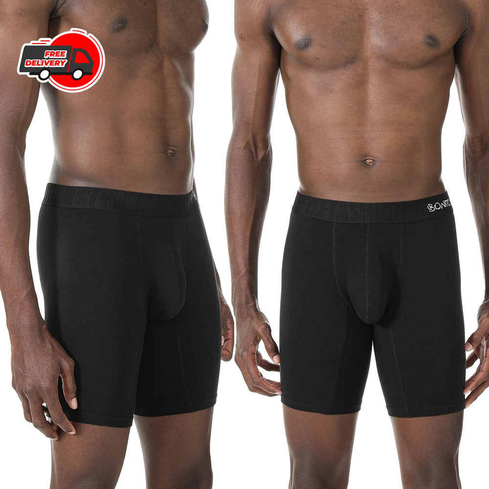 Cotton Long Leg Boxer Shorts Men Big Size Stretch Breathable Underwear