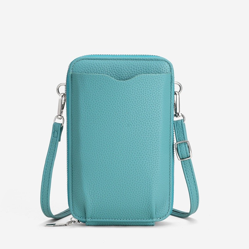 Lychee Pattern Vertical Zip-Around Phone Bag Wallet Card Holder
