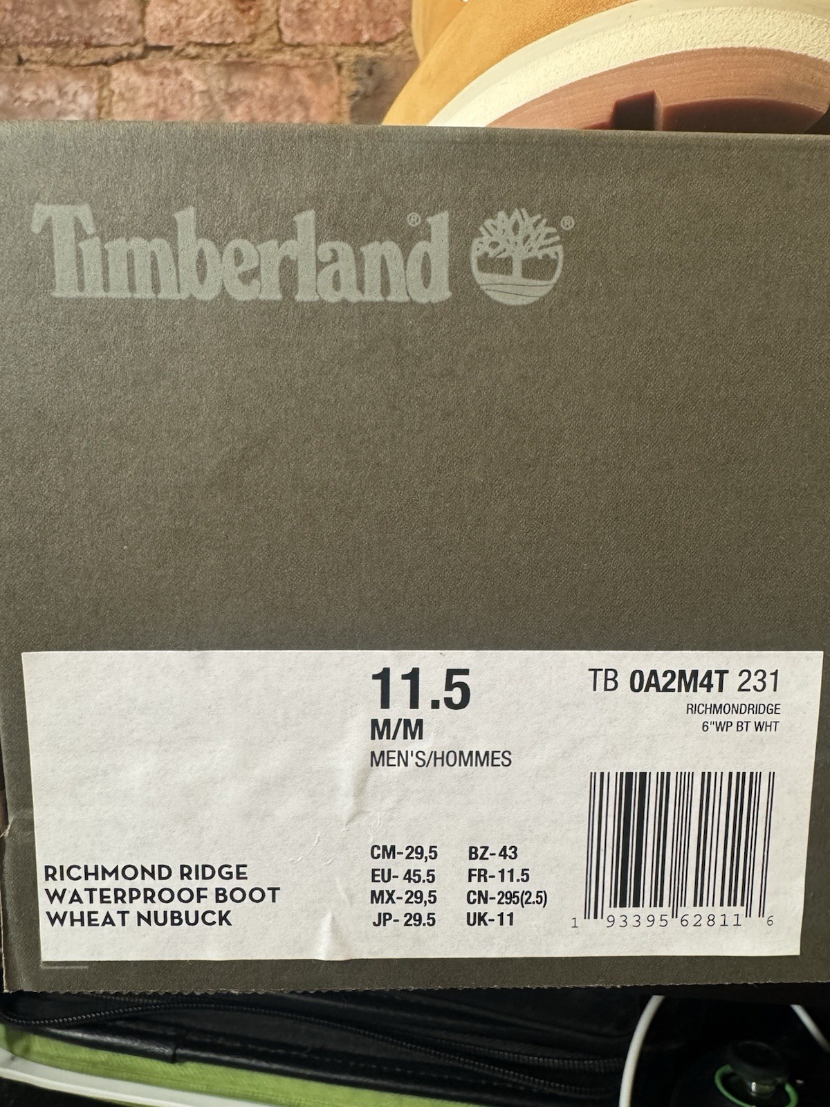 Timberland RICHMOND RIDGE Waterproof Fur Lined Leather boots TB0A2M4T 231 Wheat