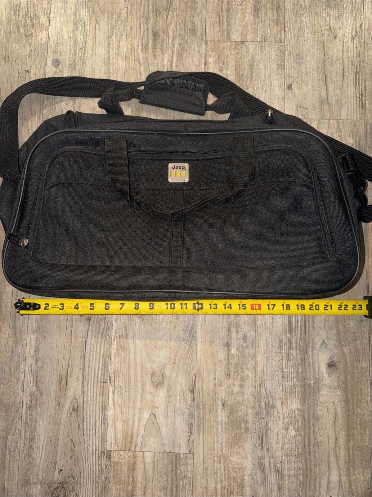 Vintage Black And Blue Jeep Duffle Bags Used + draw string bag. See description