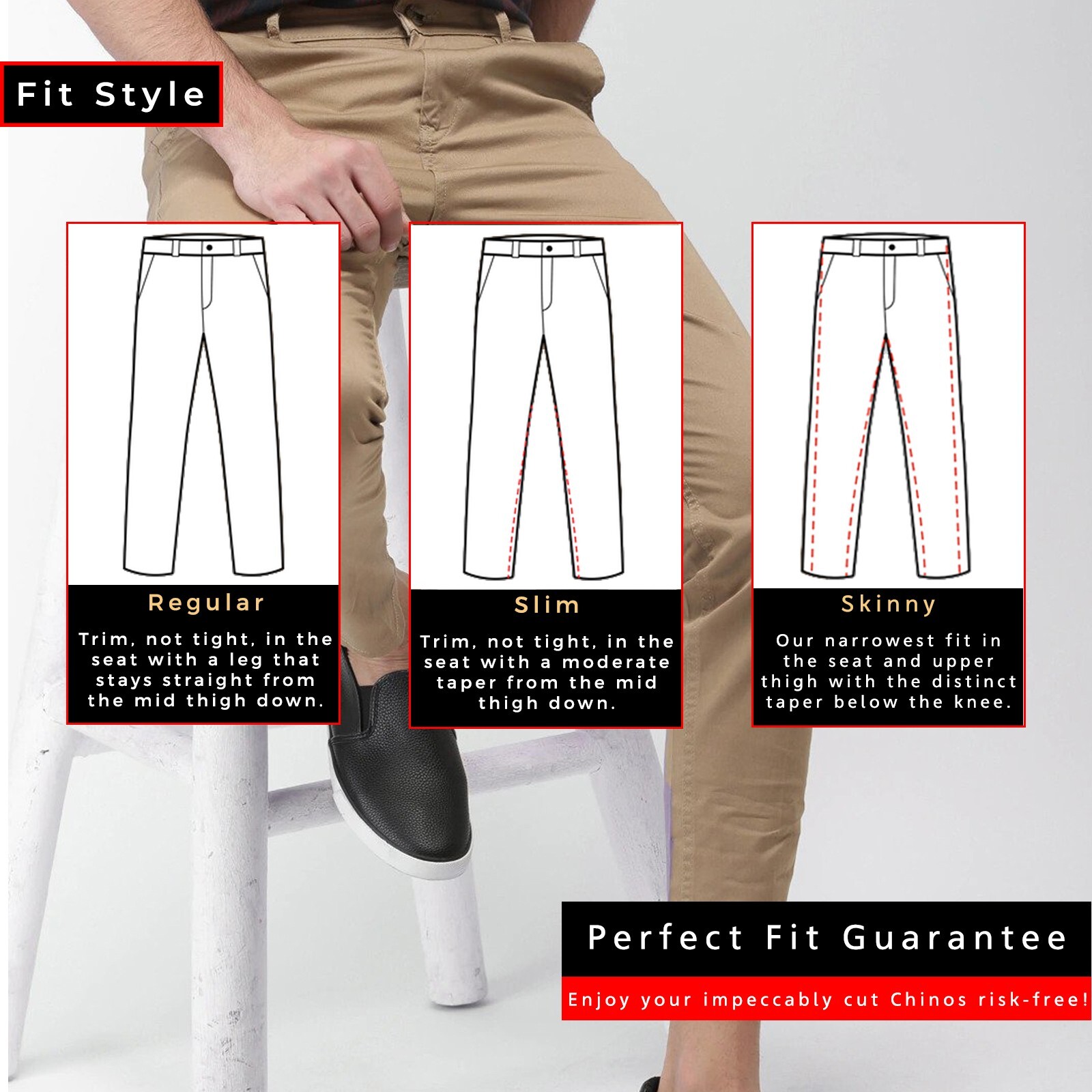 Custom Made Chinos Mens Bespoke Cotton Twill Stretchable Chinos