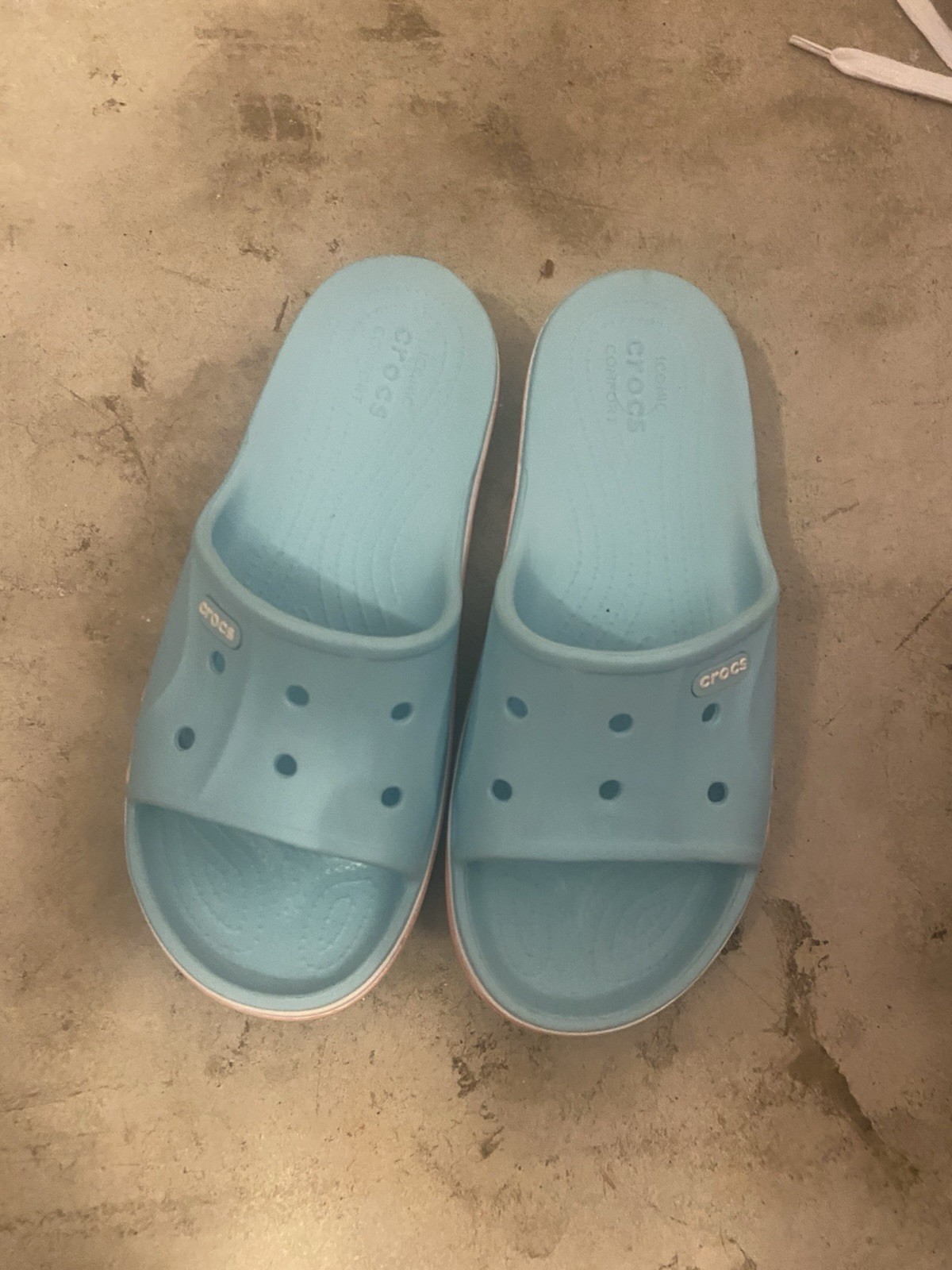 Crocs Bayaband Slide Women’s Sz 8 Blue Slip On Iconic Comfort Sandals