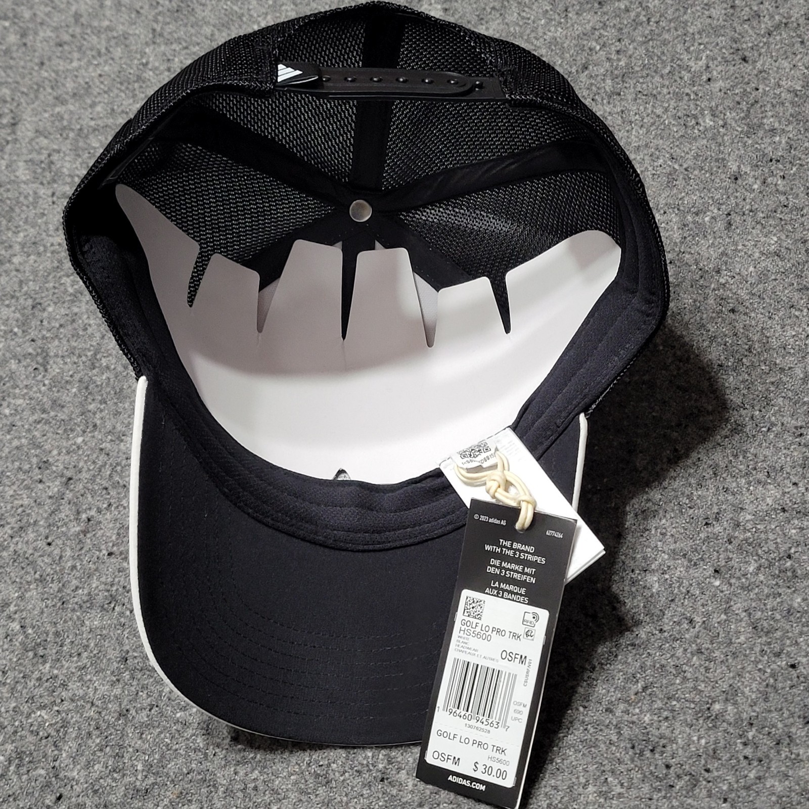 Adidas Hat Cap Mens Black White Golf Lo Pro Trucker Snapback 3 Stripes Adult
