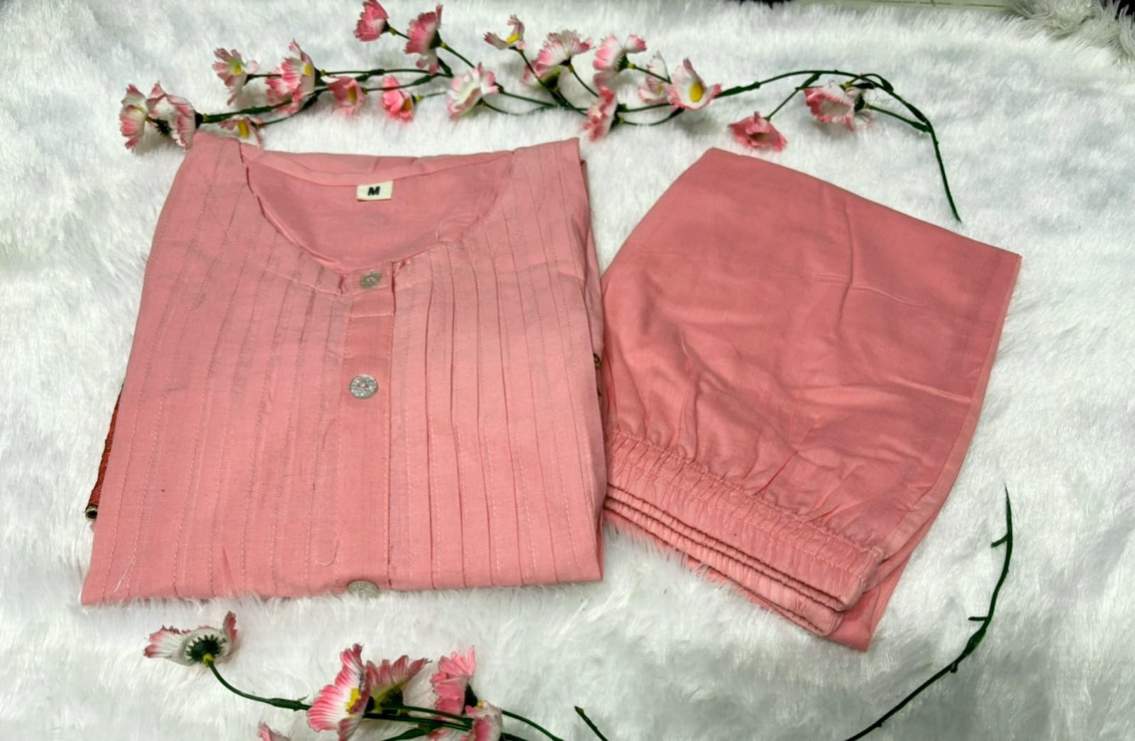 Women Floral Embroidered Kurta Pant Set A-Line Kurti Casual Ethnic Outfit