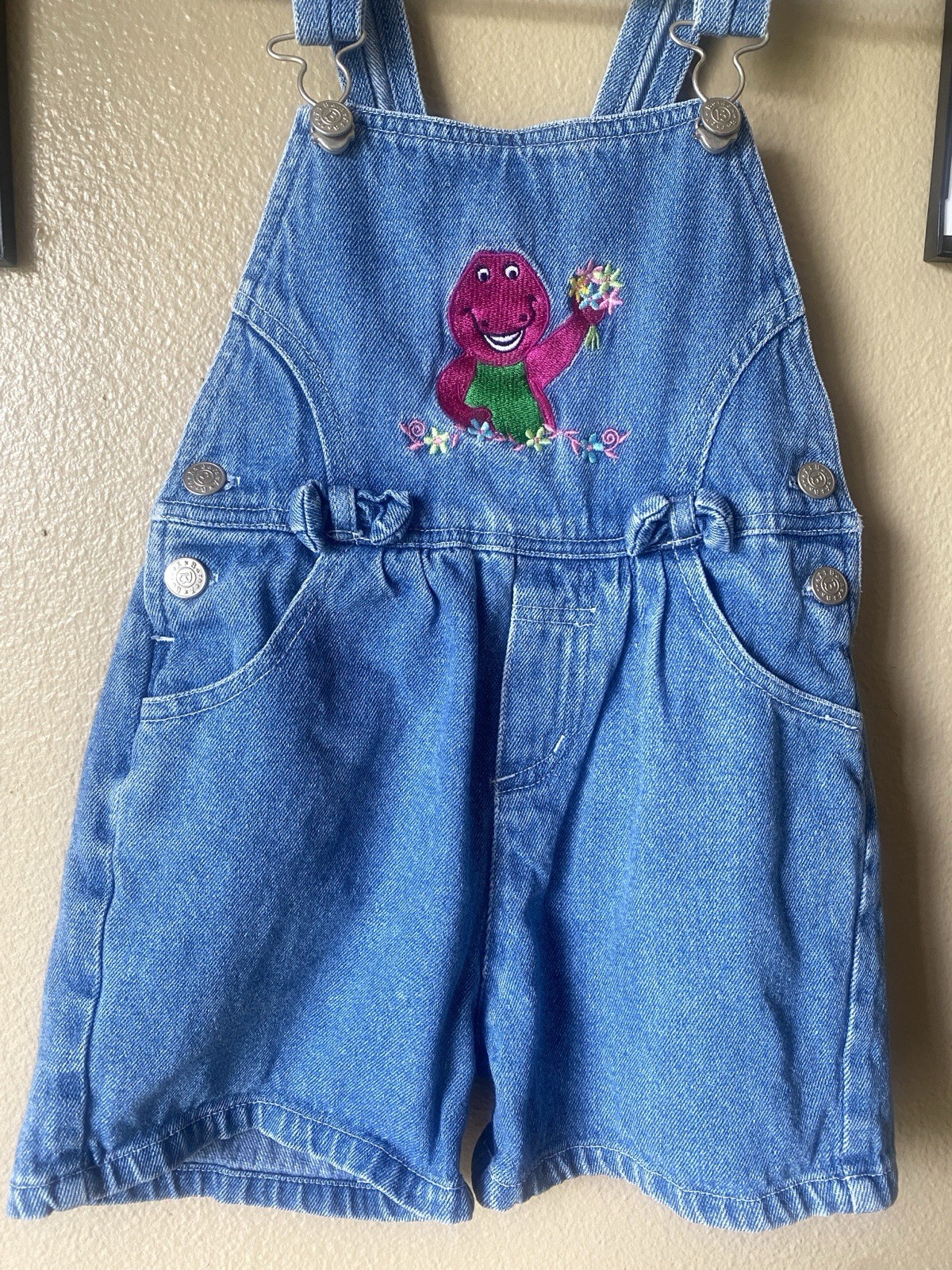 Vintage Girls Barney 3t Shortalls