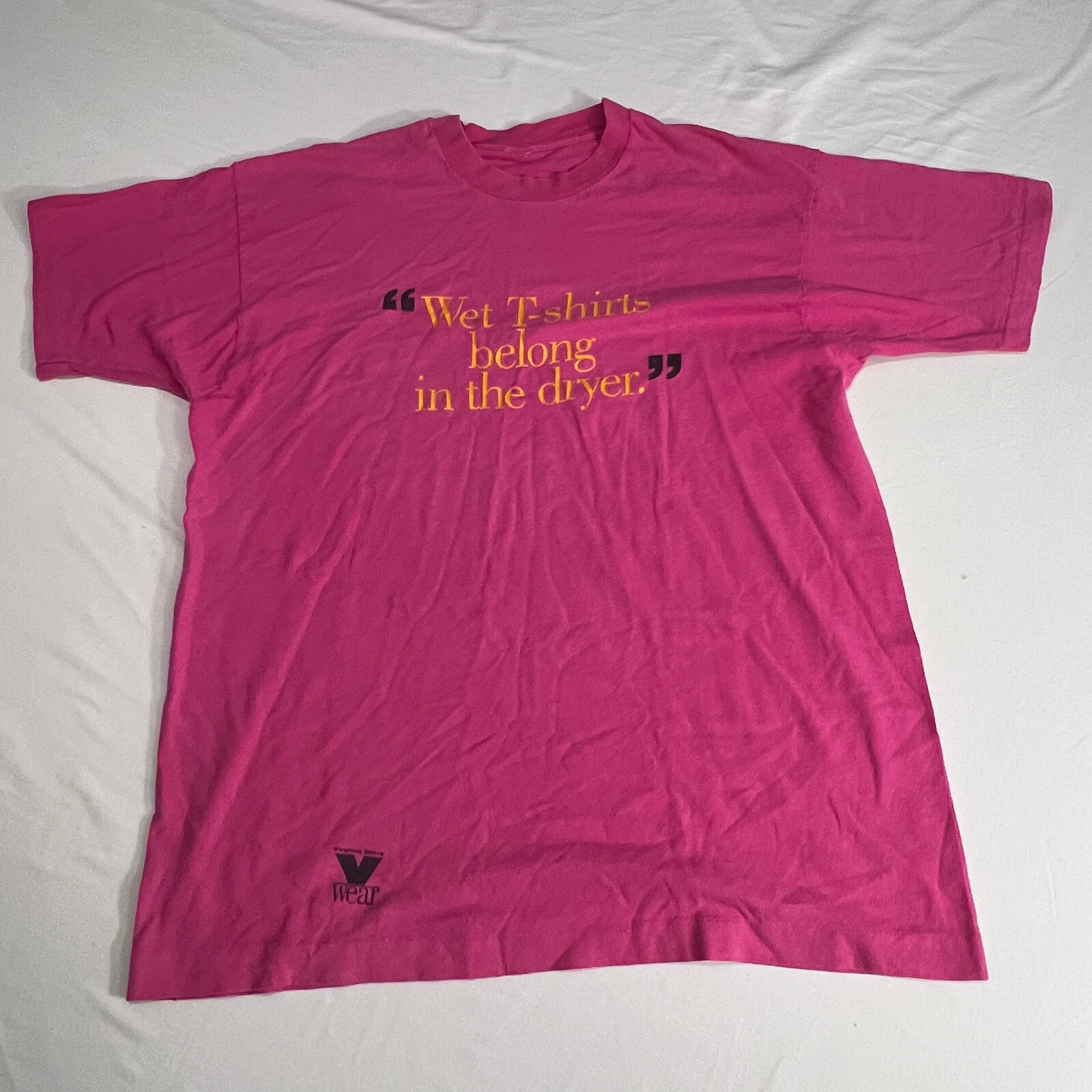 Vintage Wet T-shirts belong in the dryer Virginia Slims V wear L Single Stitch