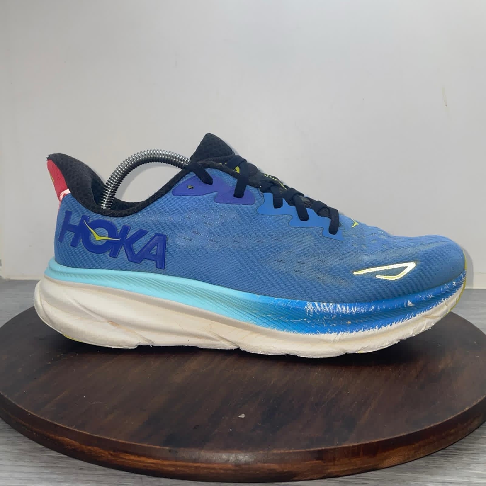 Hoka One One Clifton 9 Shoes Mens Size 9.5 D Blue Running Cushioned 1127895 VRTL