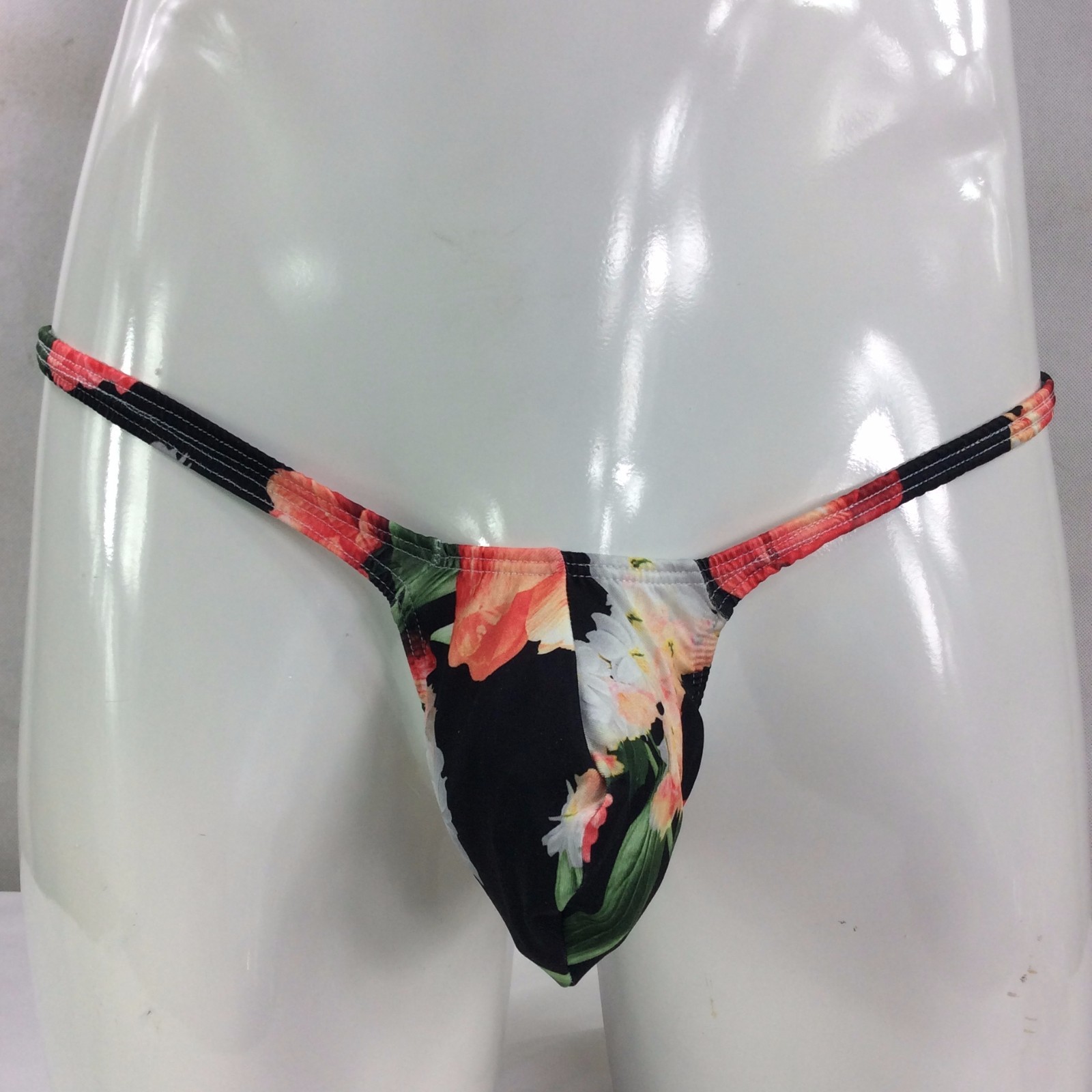 K403 P String Thong Grape Smugglers Contoured Pouch Floral Printed Jersey