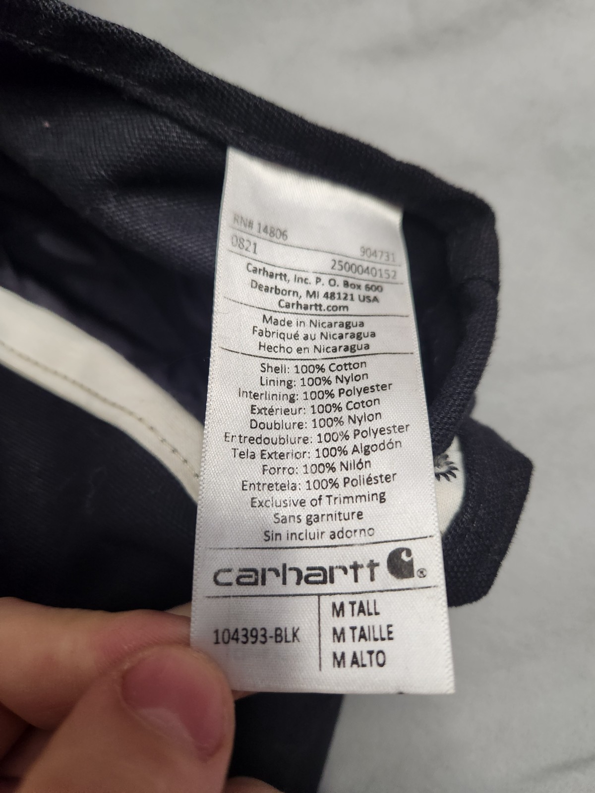 Carhartt Firm Duck Canvas Insualted Overalls Mens Medium Tall Black 104393 BLK