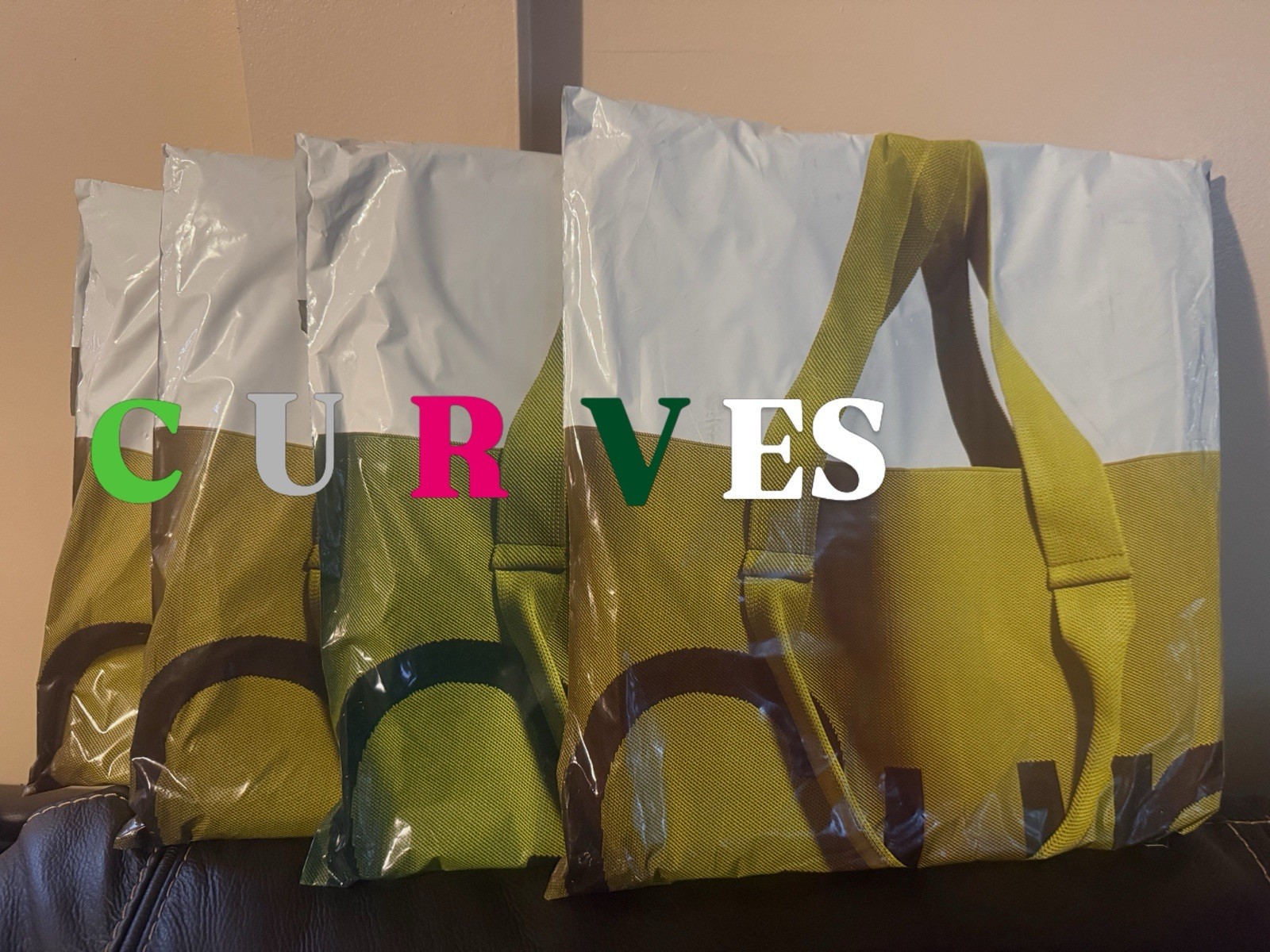 CURVES TOTE BAG “LEMONGRASS ” Bags Are 100% Authentic