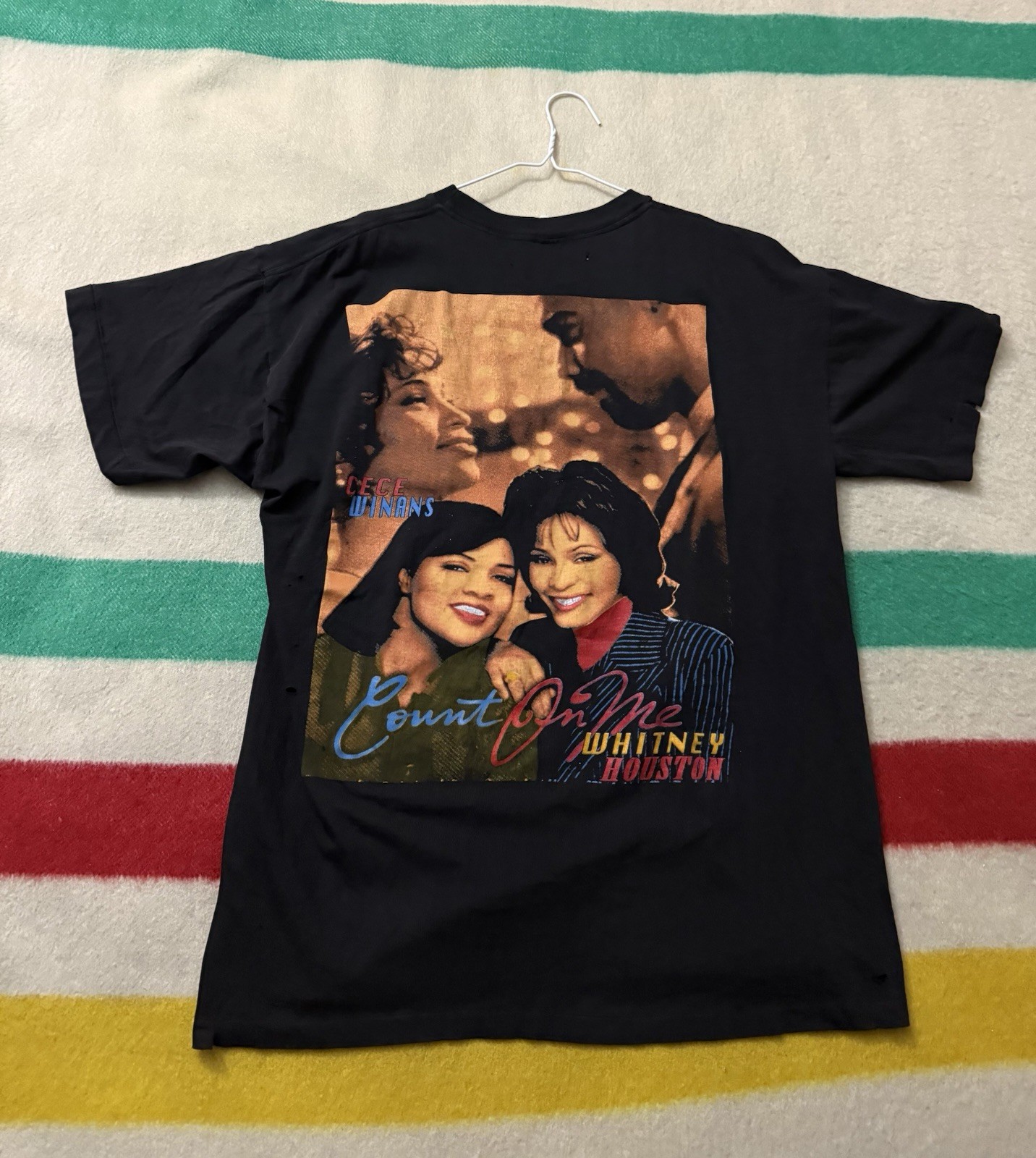 Dry Rot Vintage 90s Whitney Houston Rap Tee Not Wearable For Display Sold As Is
