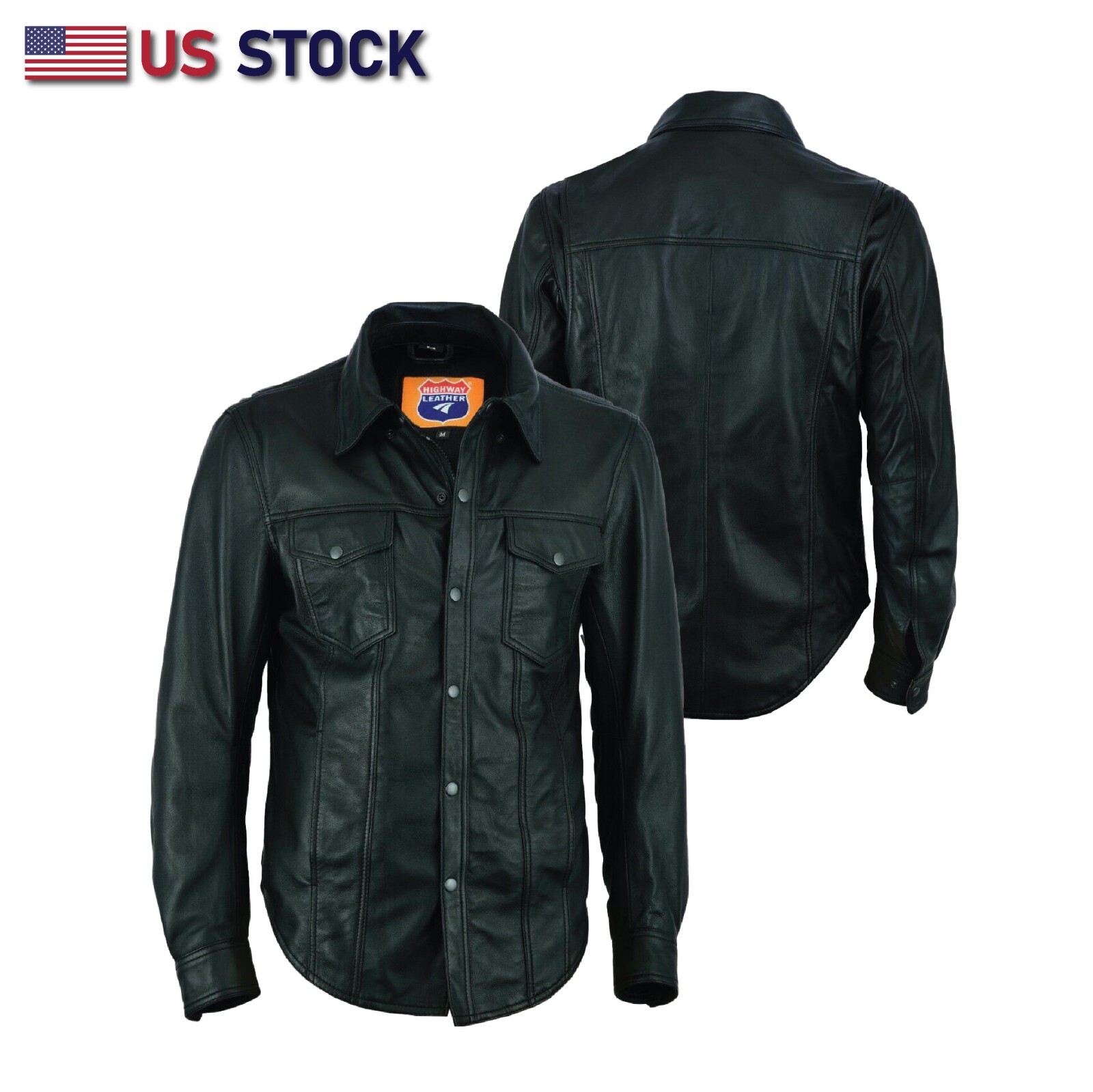 Leather Motorcycle Shirt – Western leather Shirt – Lightweight SKU#HL10403BLACK