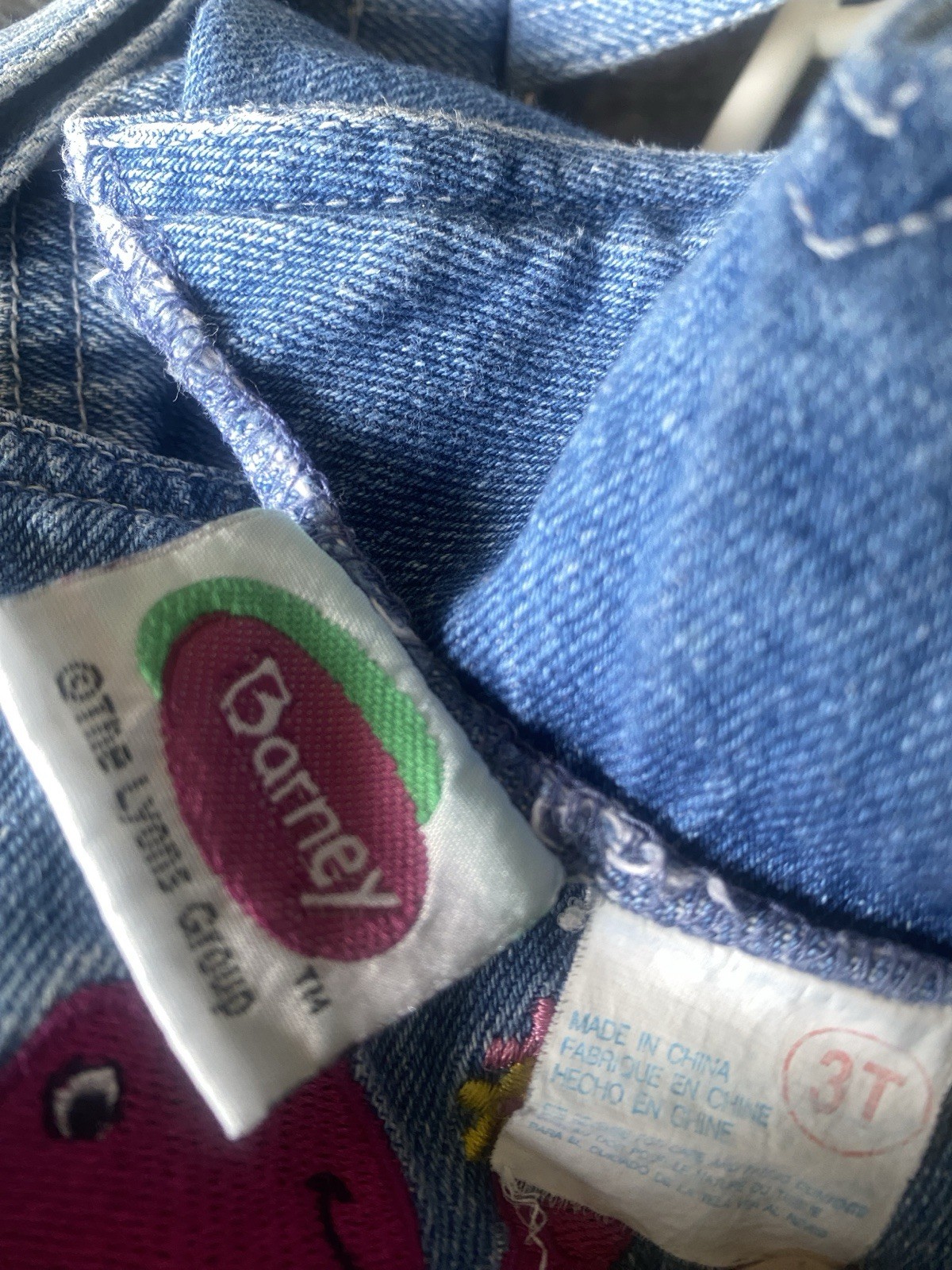 Vintage Girls Barney 3t Shortalls