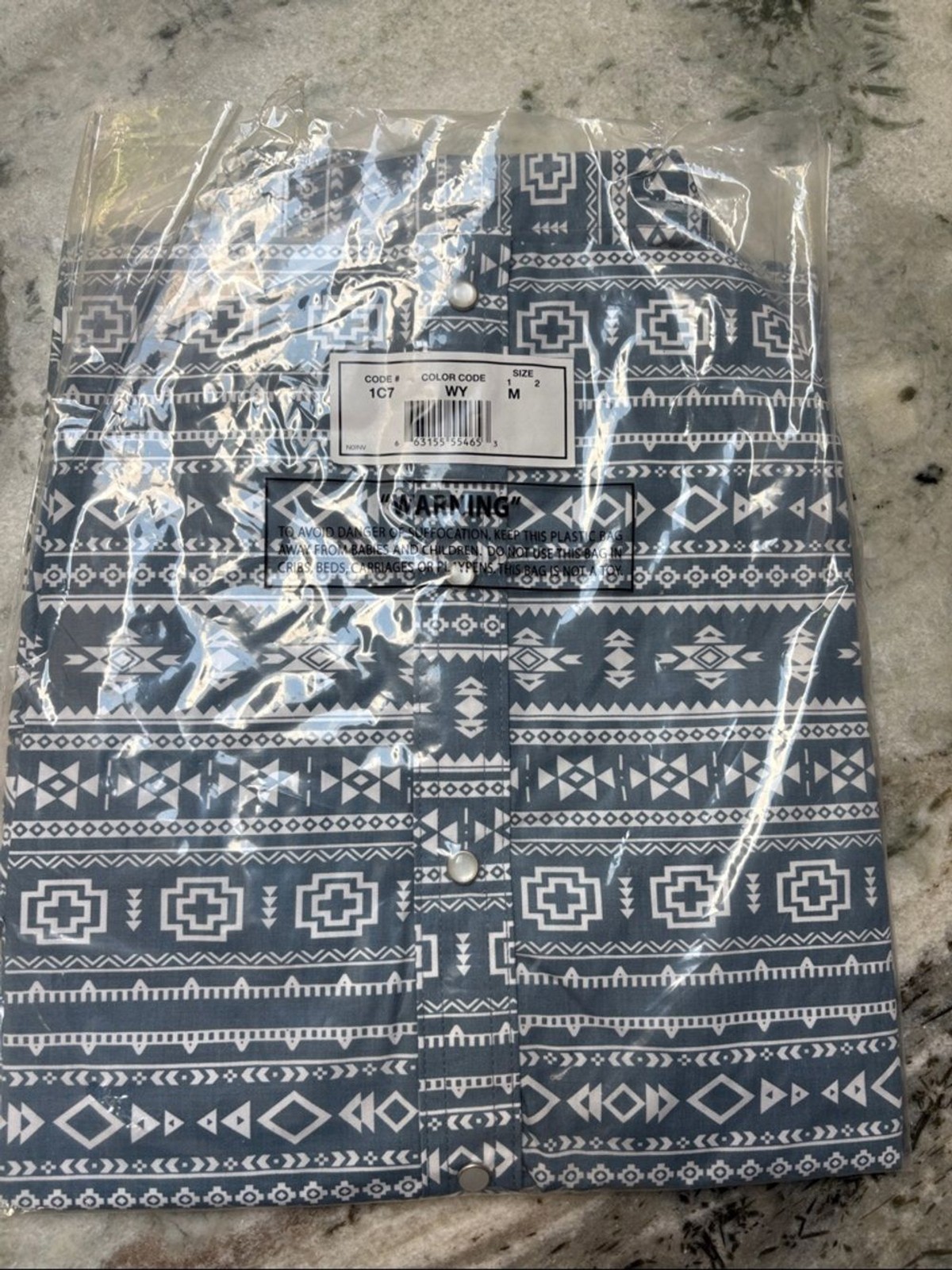 Durable Blue Aztec Print Button-Down Shirt by Dux