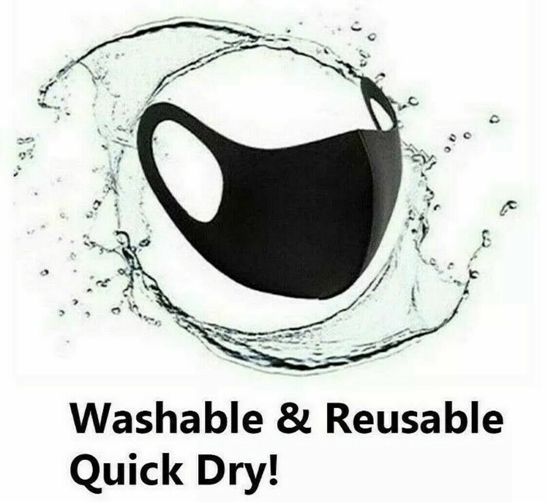 5PC & 2PC Black Face Fashion Mask Washable Reusable Unisex Adult MASK US SELLER