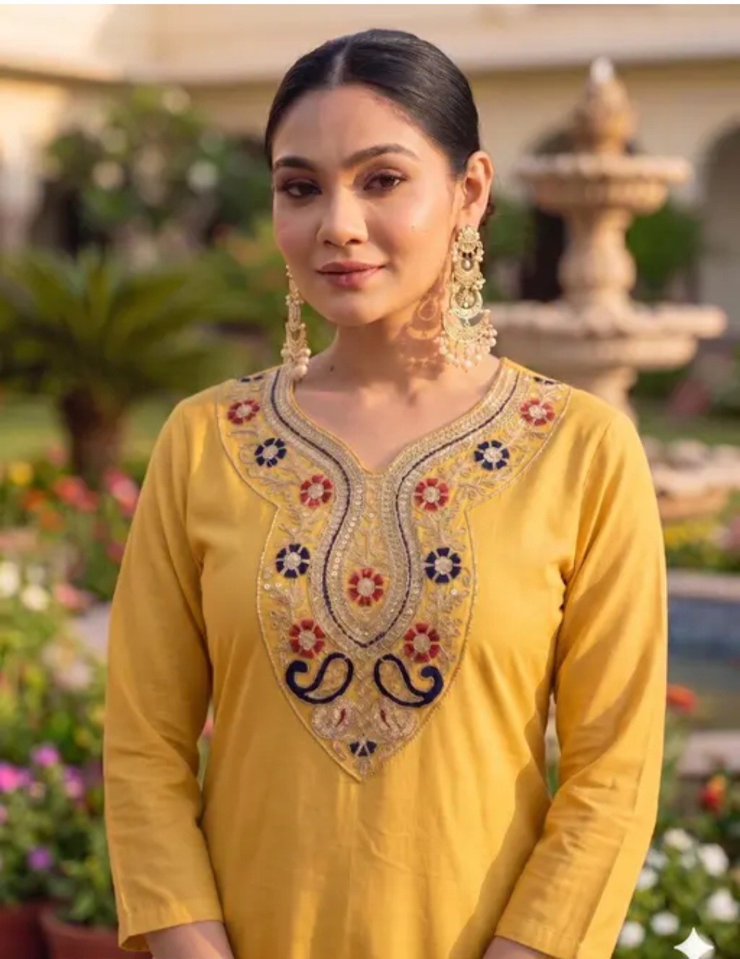 Women Plus Size Kurta With Pant Set With Embroidered Style.& Dupatta Set. Size S