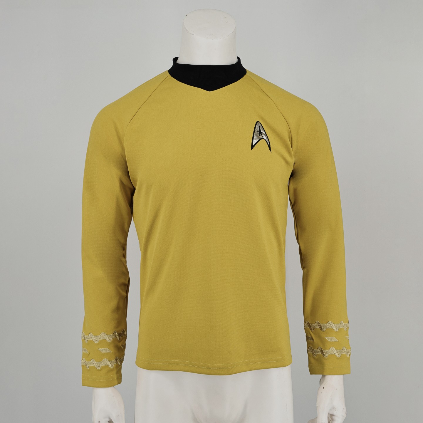 Cosplay TOS Captain Kirk Gold Shirts Spock Blue Uniforms Red Starfleet Tops Mens