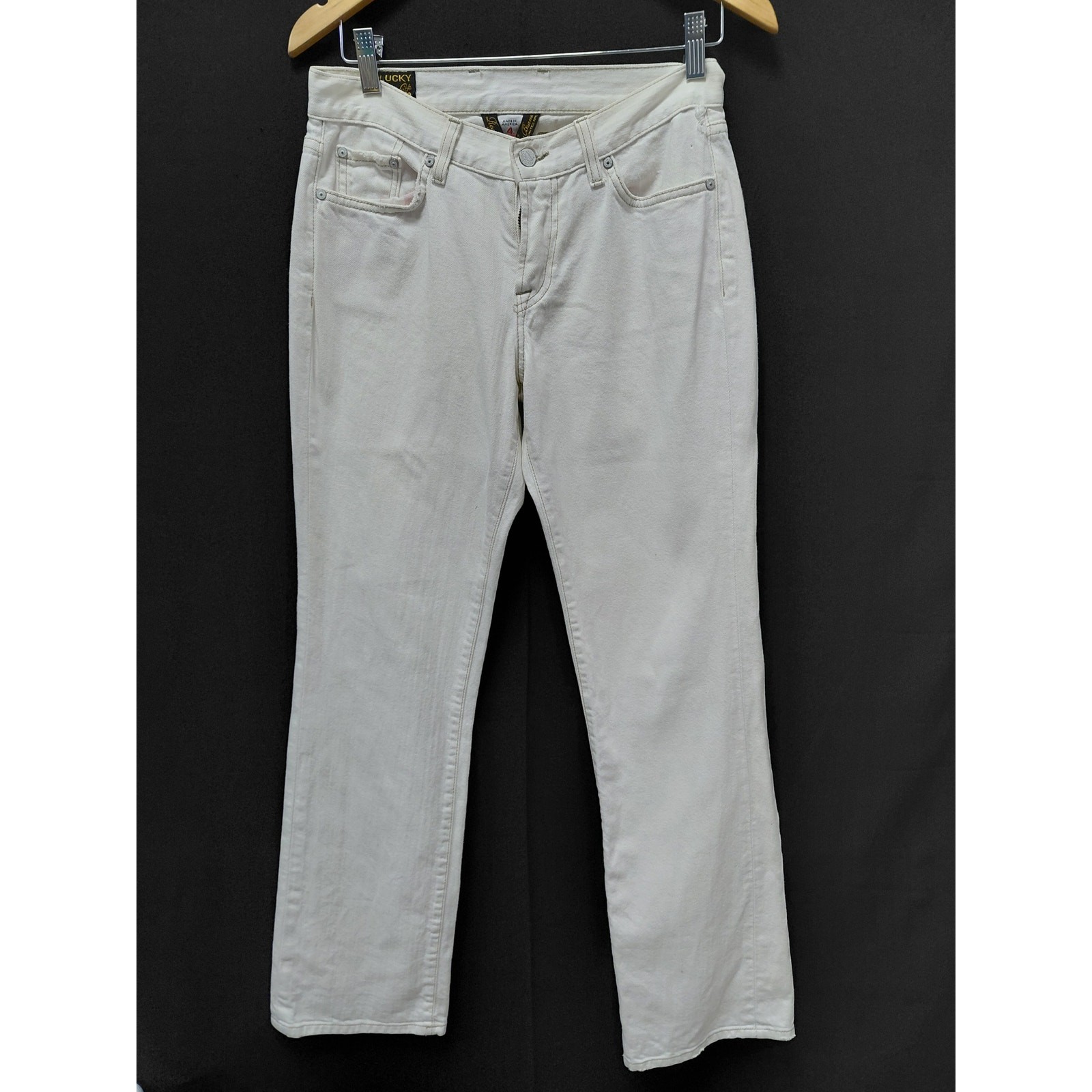 Lucky Brand Classic Rider Jeans Made in USA White Mid (10-12 in) Regular Size 4