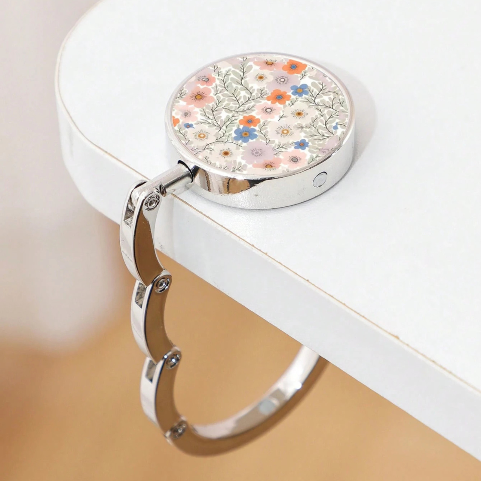Floral Purse Hook Foldable Handbag Fashionable Table Hanger Wallet Holder Travel