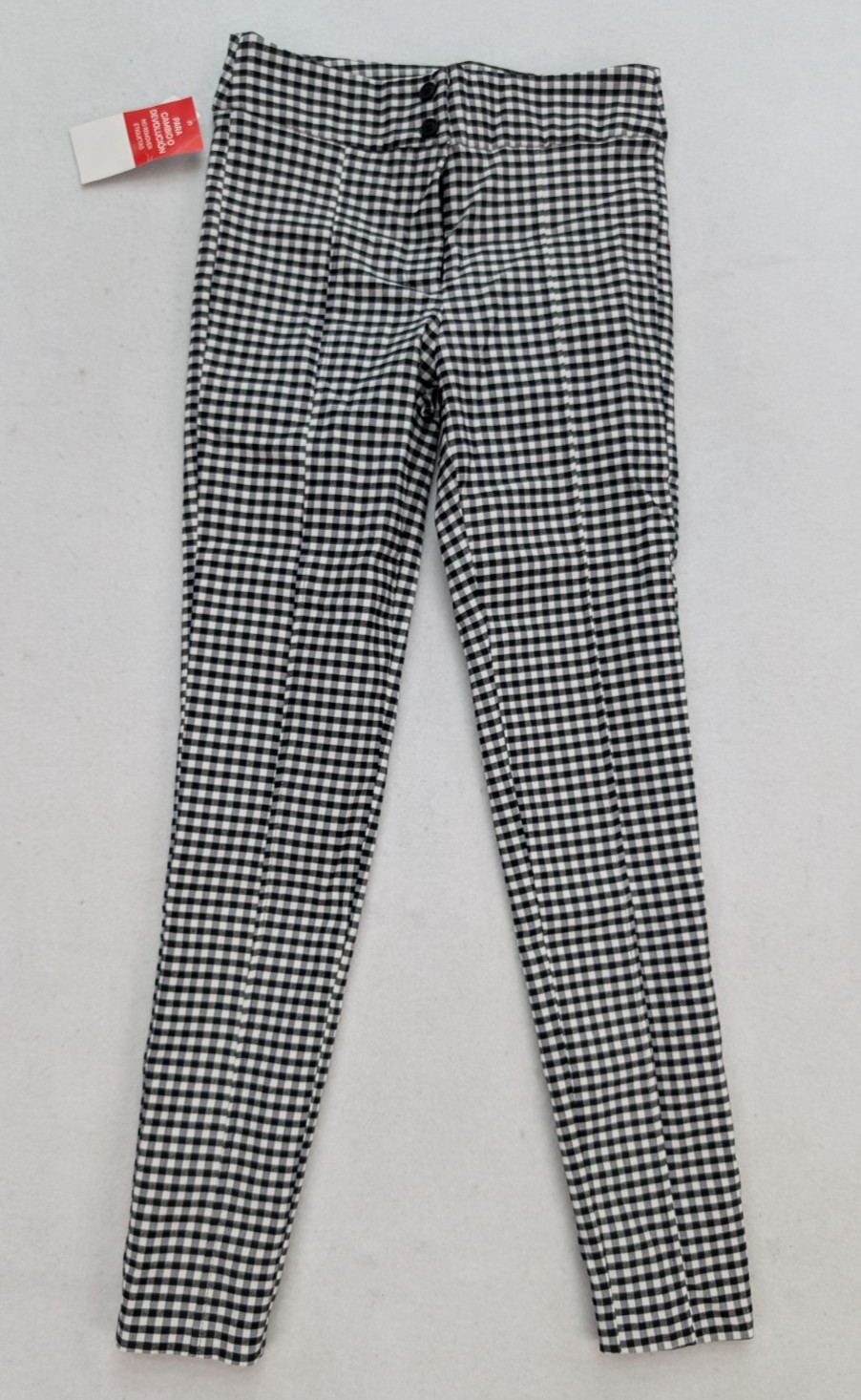 Andrea Women’s Pants Size 7 Black White Plaid Gingham Skinny Stretch