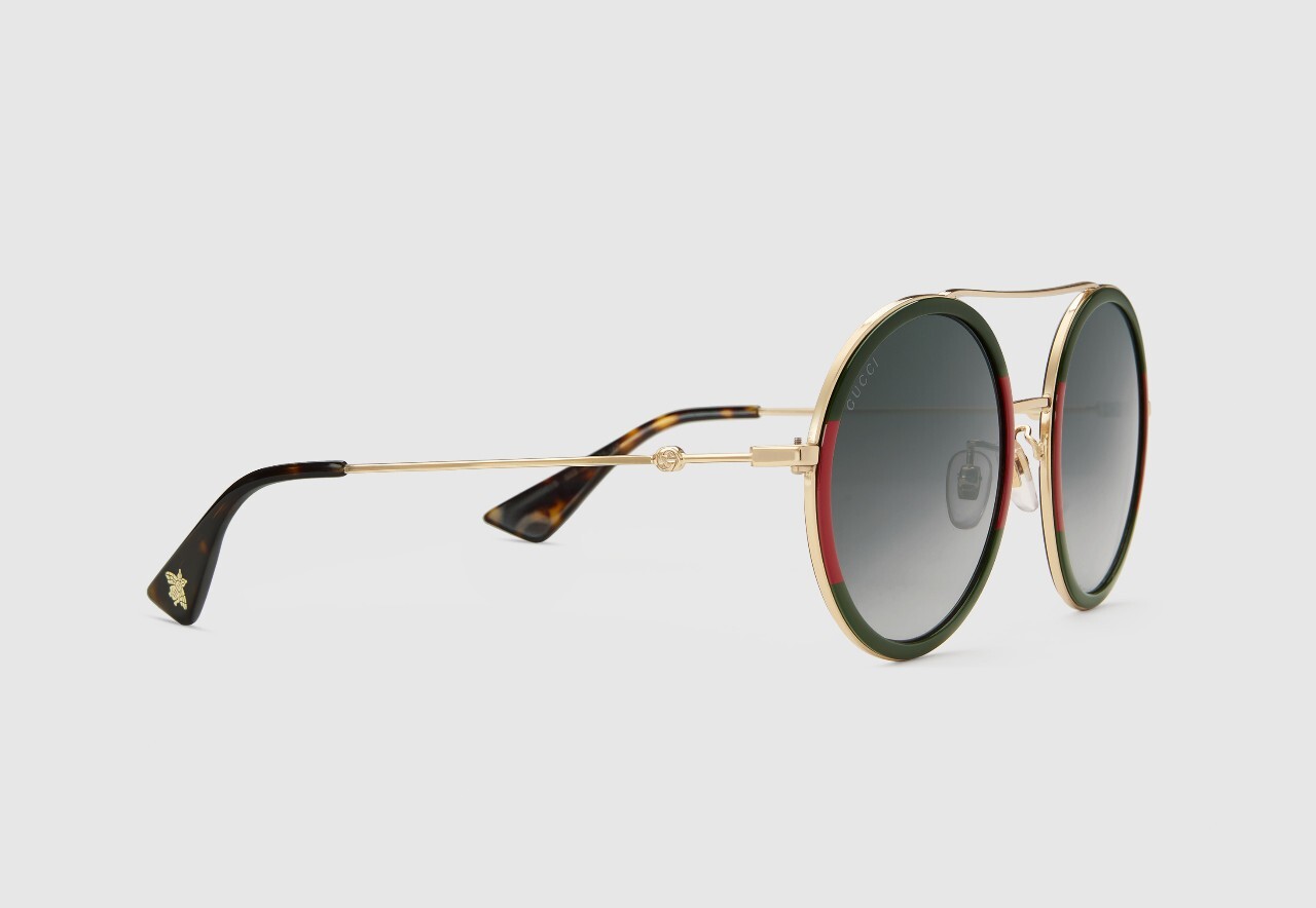 Gucci Oval Grey Gradient Sunglasses