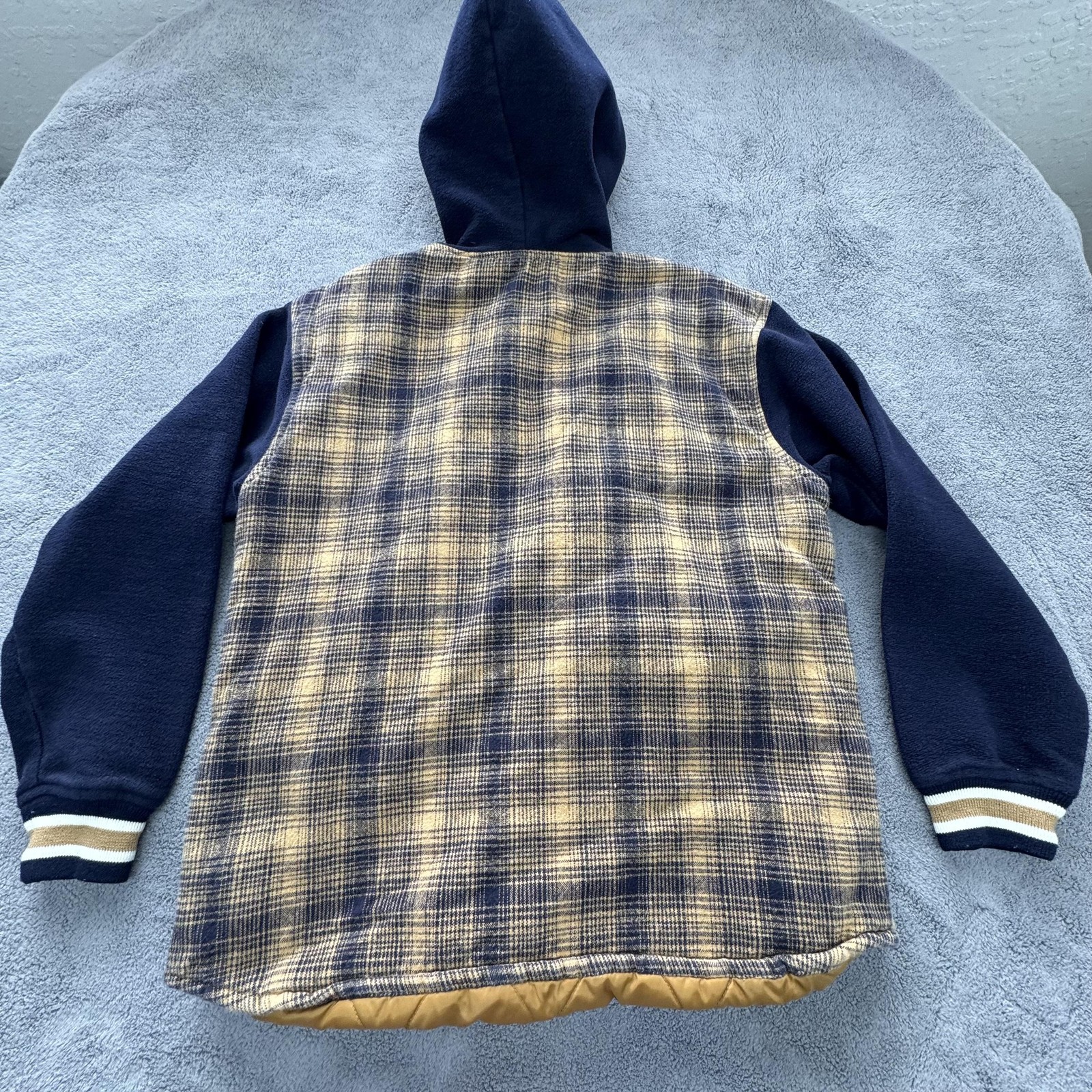 Ecko Unltd. Jacket Youth S Blue Quilted Hooded Lined Insulated Pockets Logo