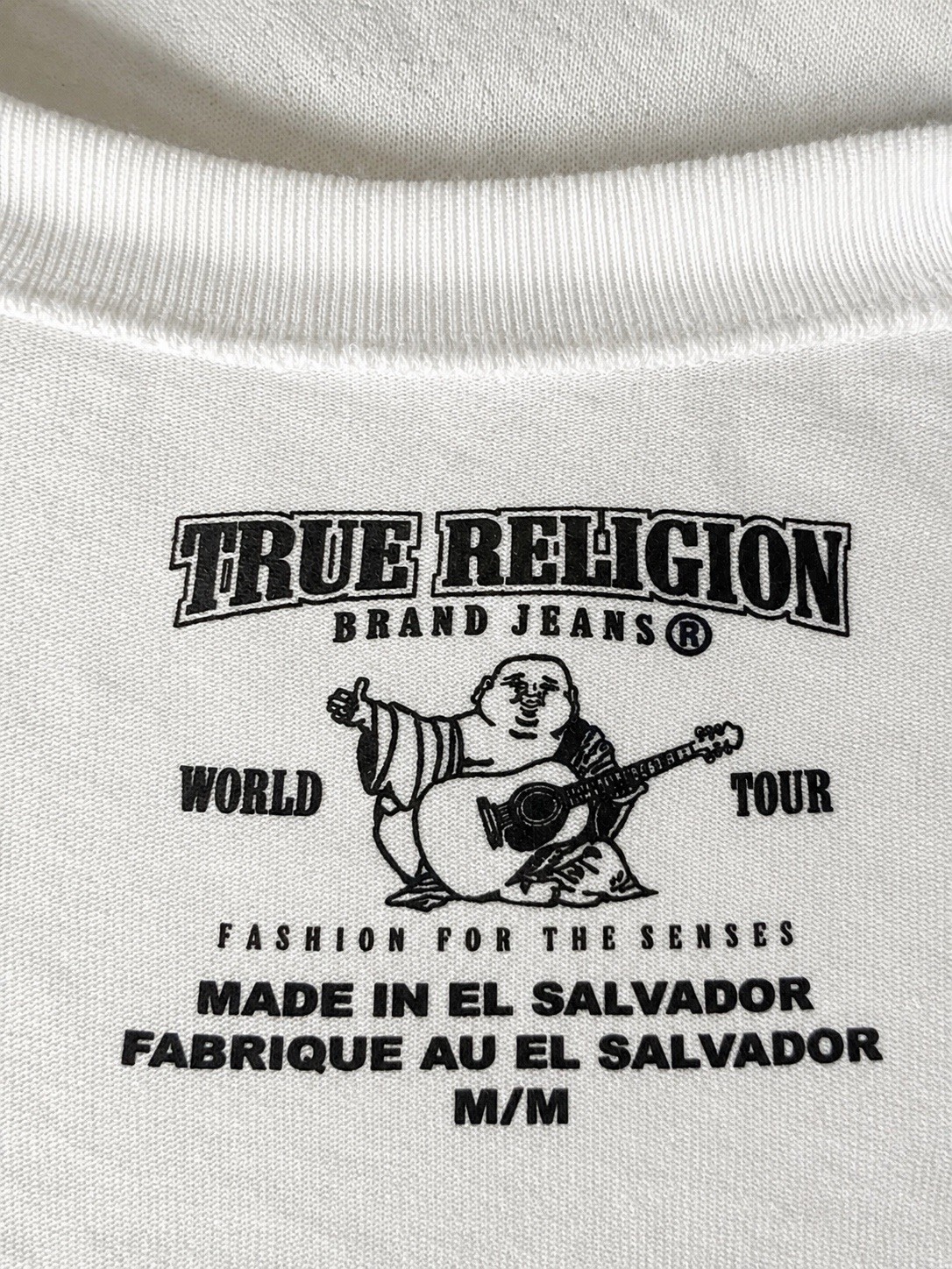 True Religion Rhinestone Logo Graphic Tee White Women’s Size Medium