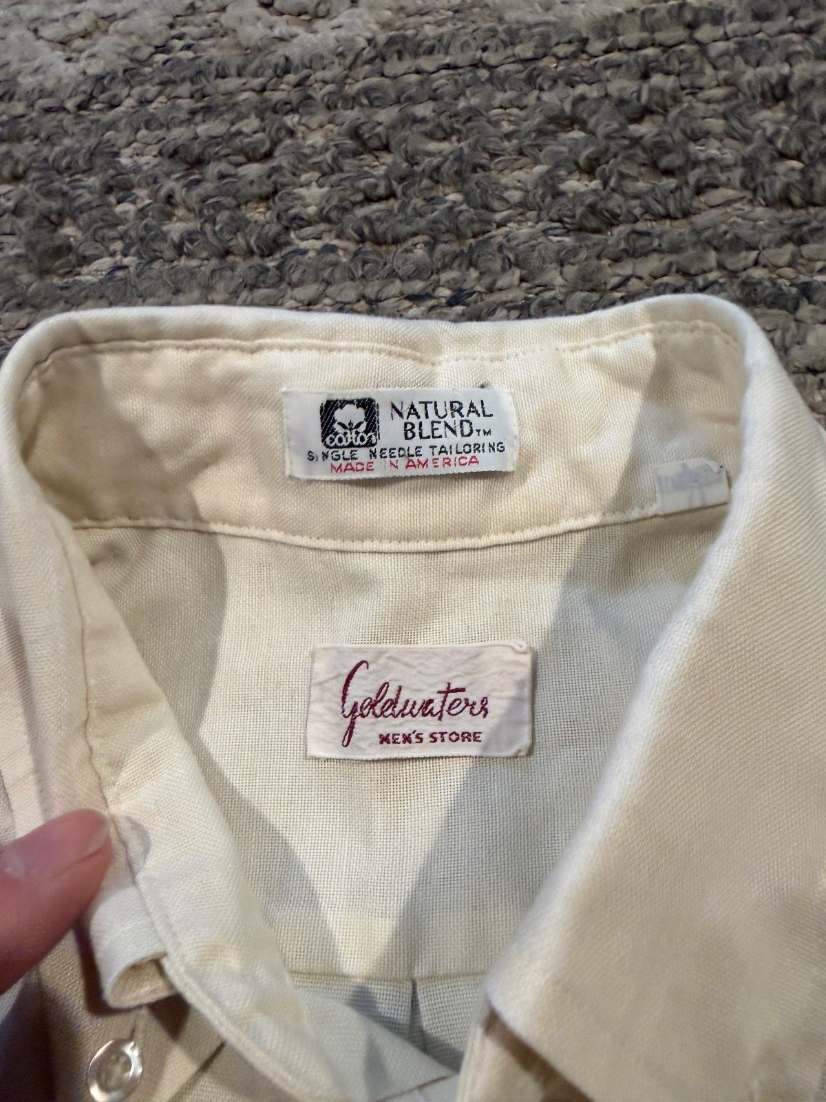 VTG Goldwaters Men’s Stores Natural Blend long sleeve button up shirt
