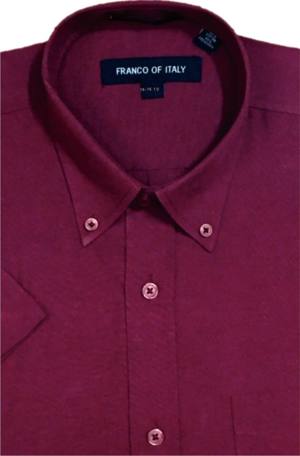 Men’s Short Sleeve Button Down Shirts Cotton Blend Oxford #SG02BS