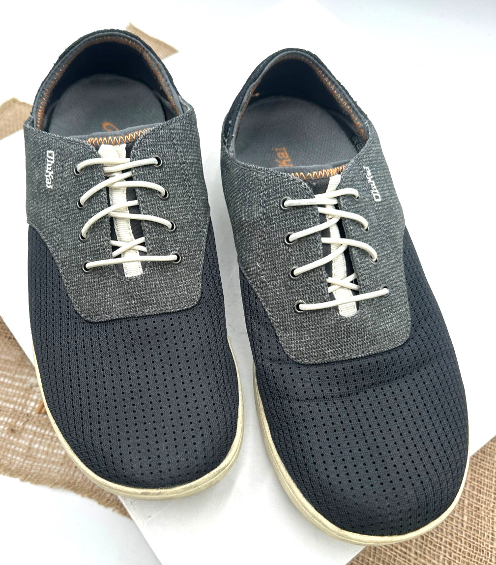 OLUKAI Nohea Moku Mens Blue Gray Casua Comfort Sneaker Boat Shoe – Sz 9.5